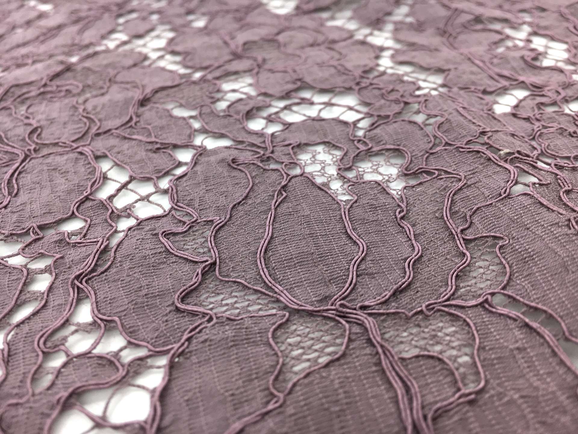 French Corded Chantilly Lace in Mauve