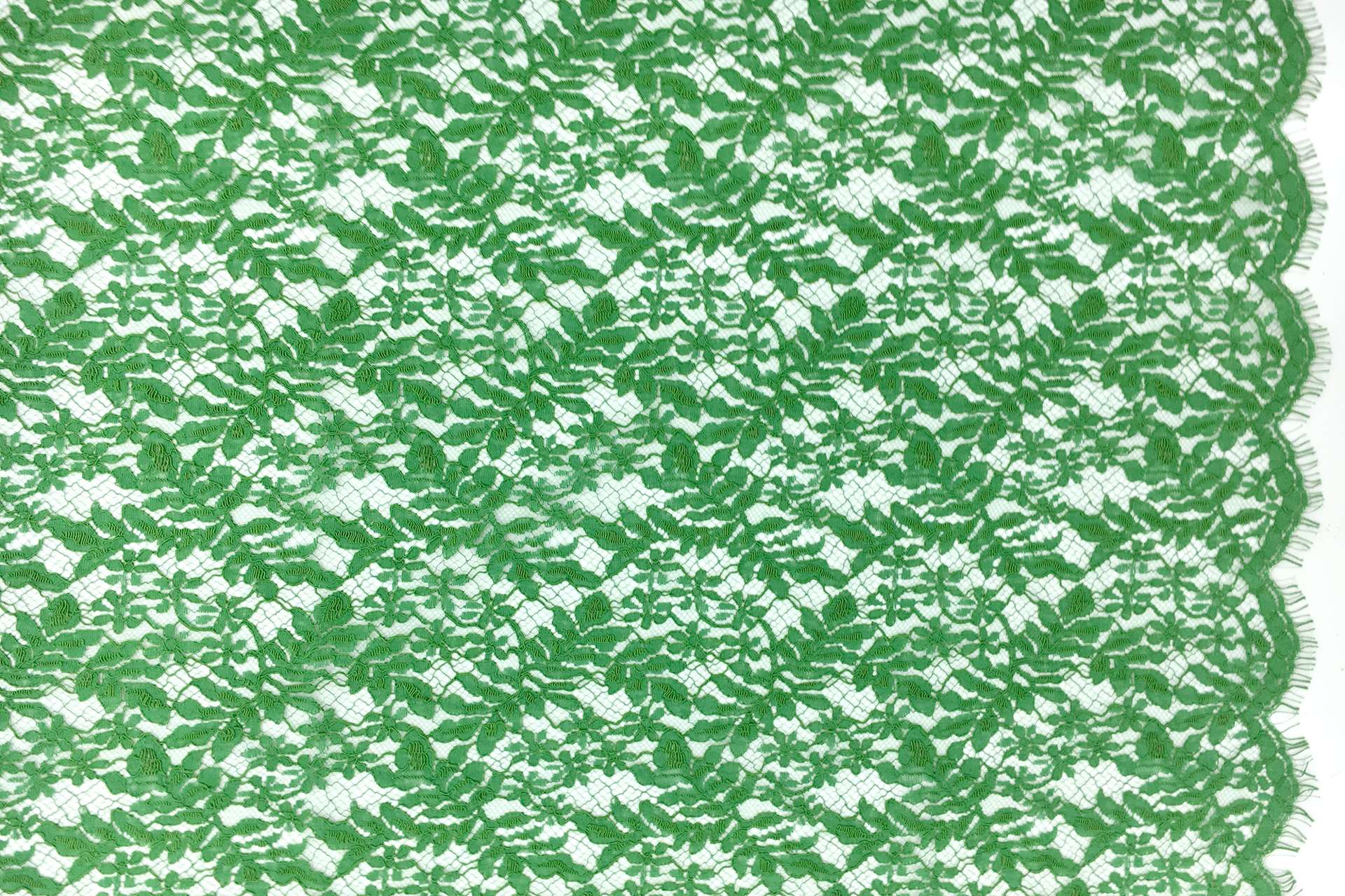 French Corded Chantilly Lace in Emerald Green