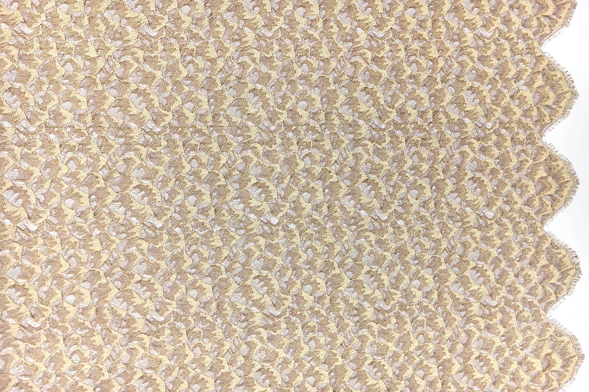 French Chantilly Lace Beige & Brown