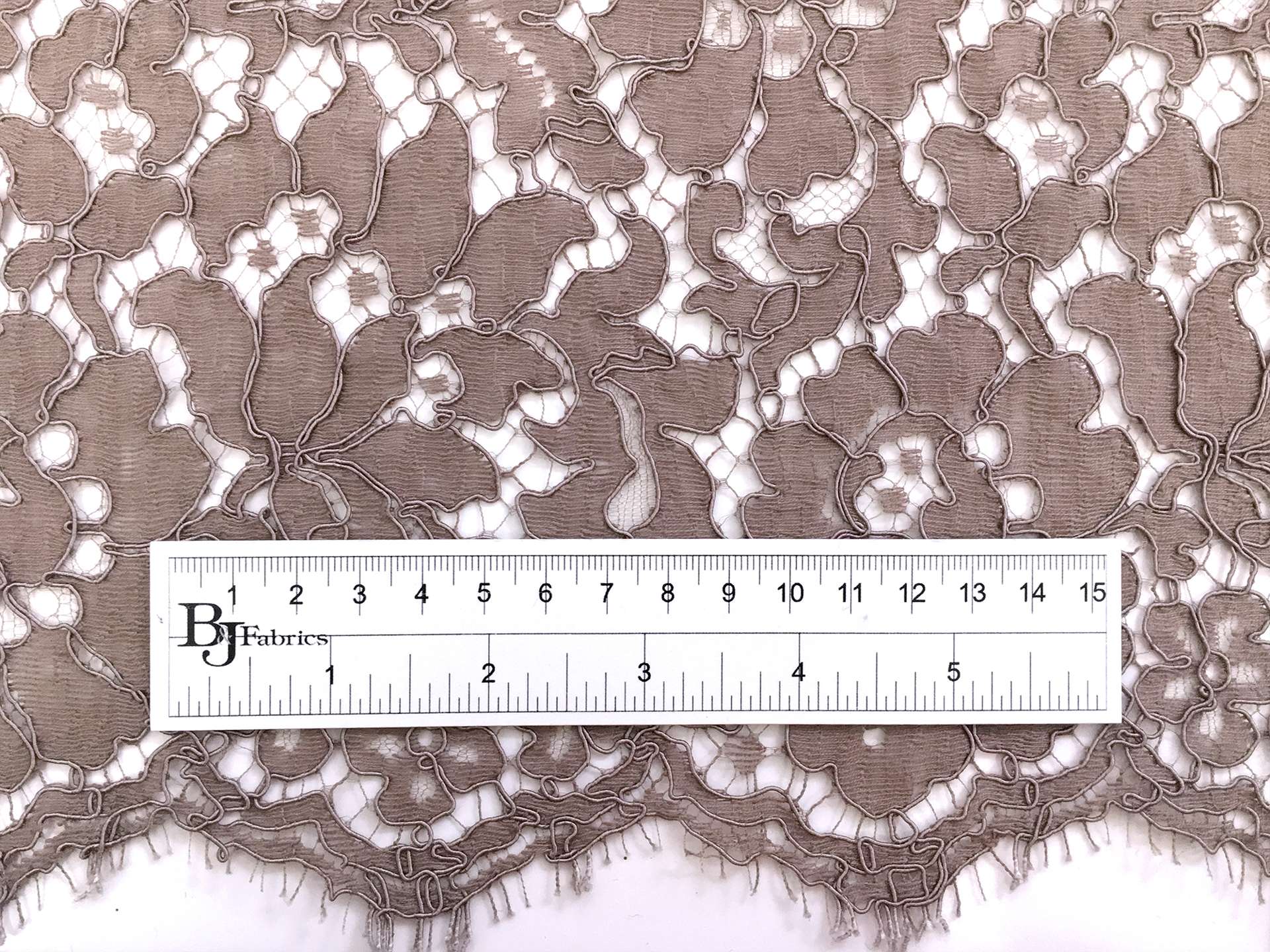 French Corded Chantilly Lace in Warm Taupe