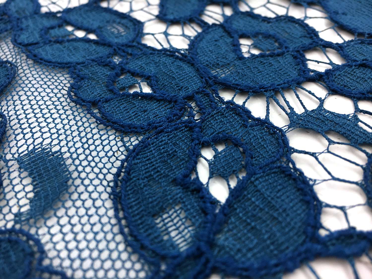 French Corded Chantilly Lace in Teal