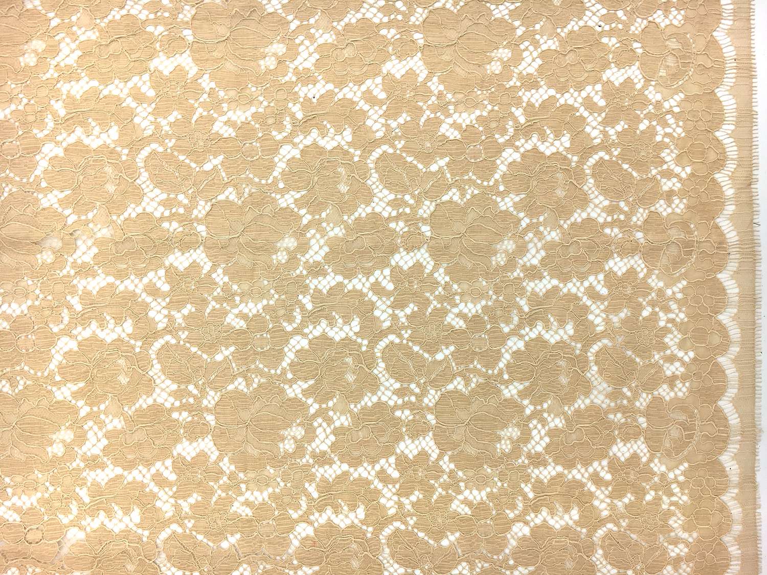 French Corded Chantilly Lace in Straw