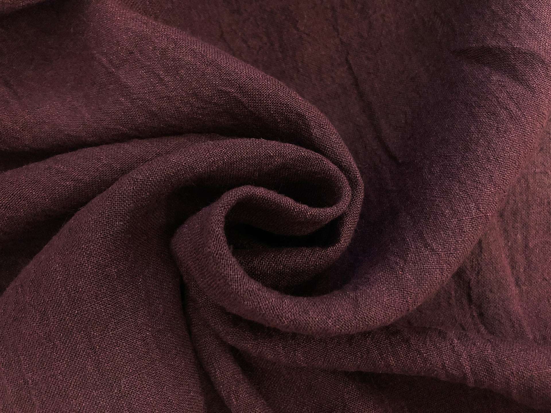 Crinkled Linen Gauze in Aubergine
