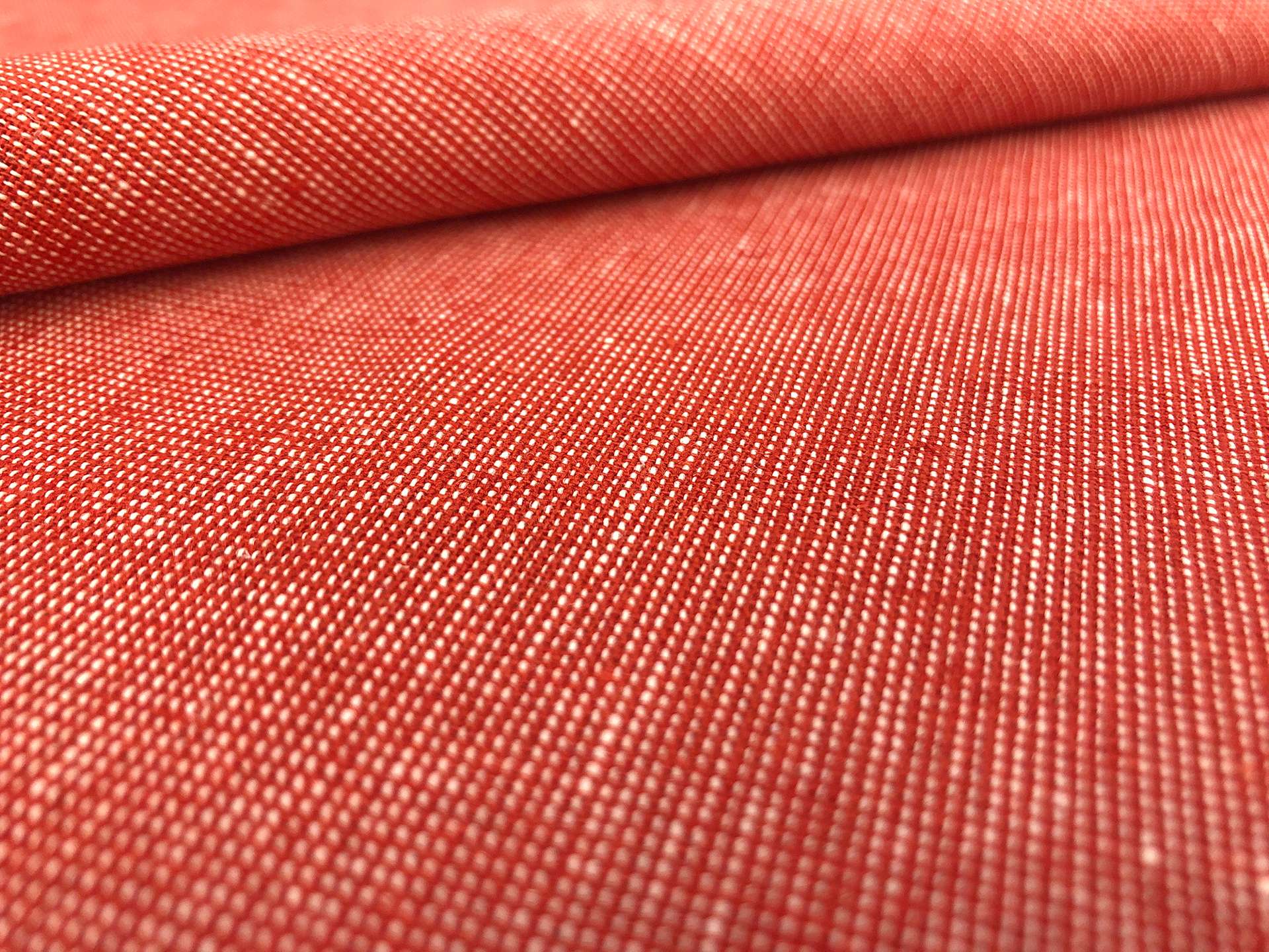 Yarn Dyed Linen Cotton in Flame