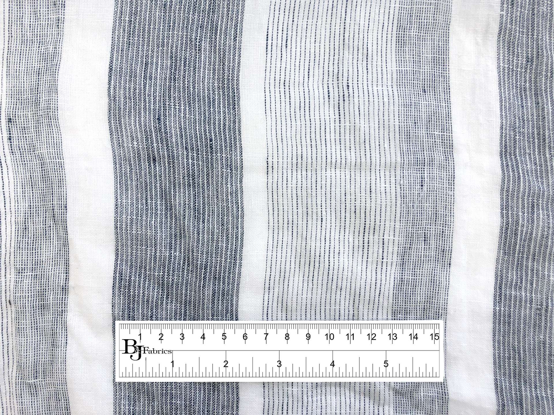 Linen Crinkled Gauze With Stripes in White