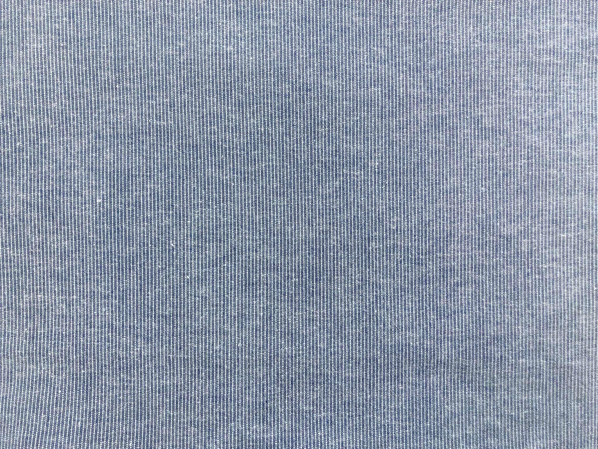 Cotton & Linen Chambray Stripe in Navy