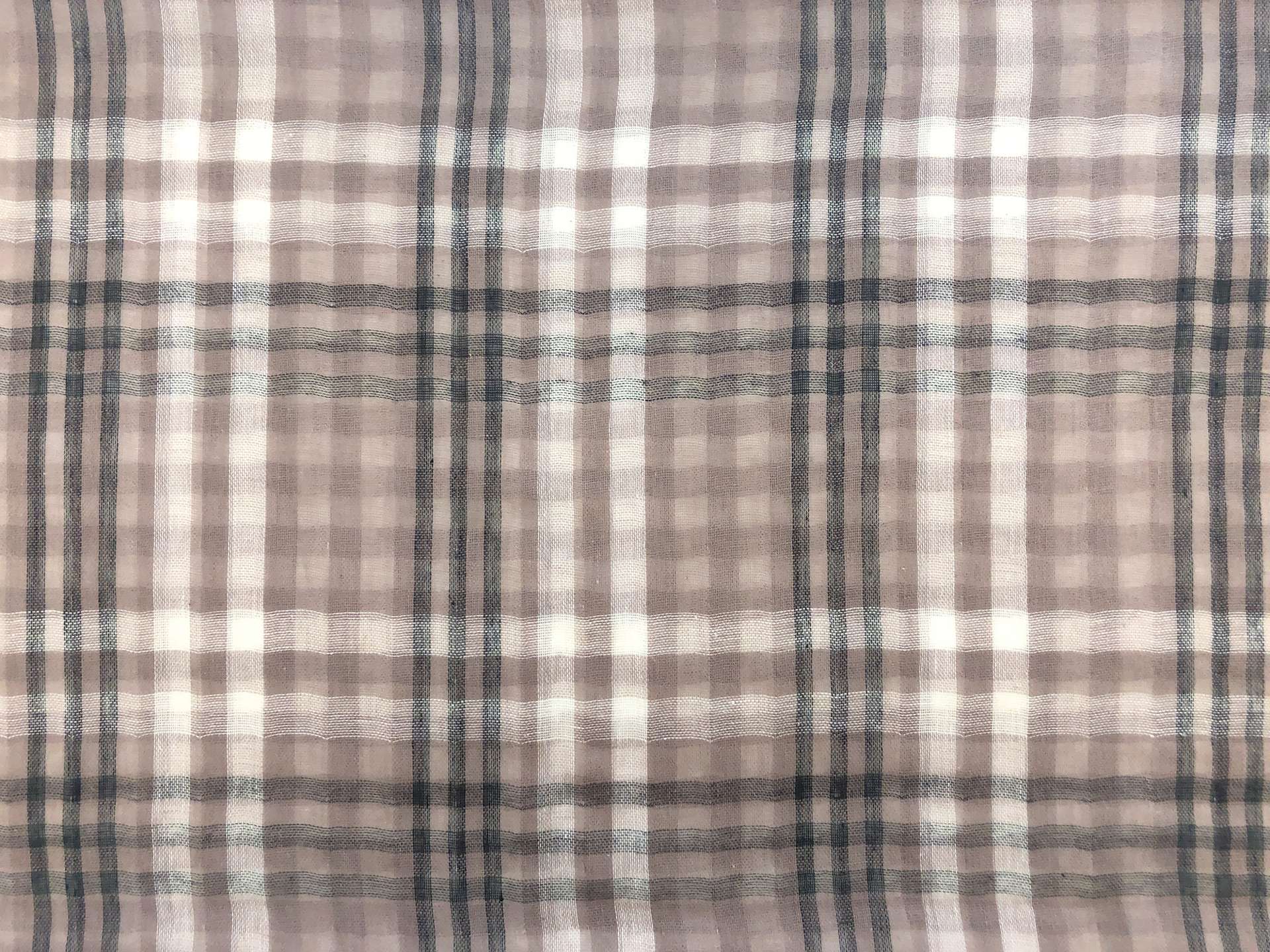 Cotton Doubleface Plaid Gauze in Warm Taupe