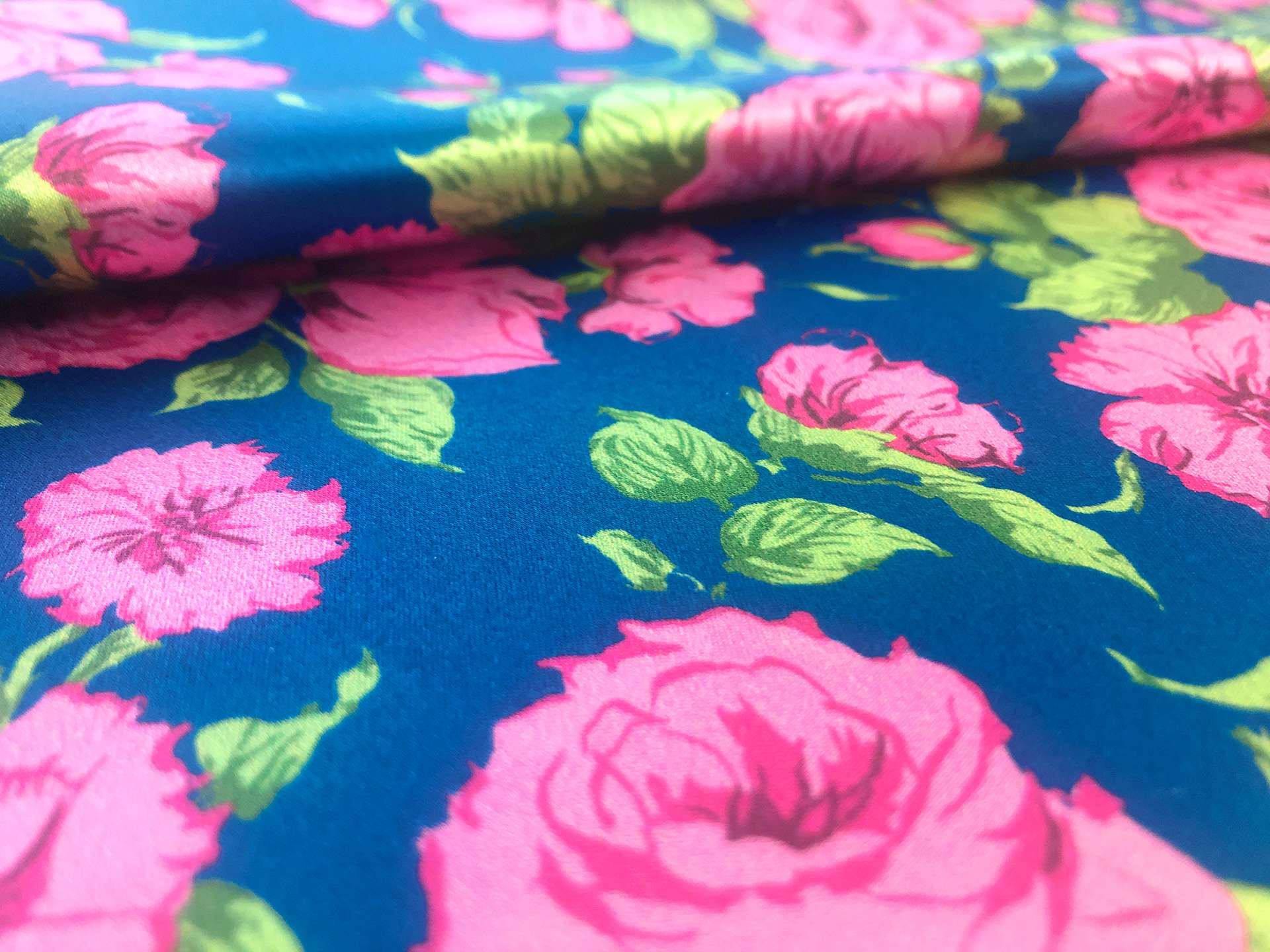Liberty Silk Charmeuse Floral Print in Royal