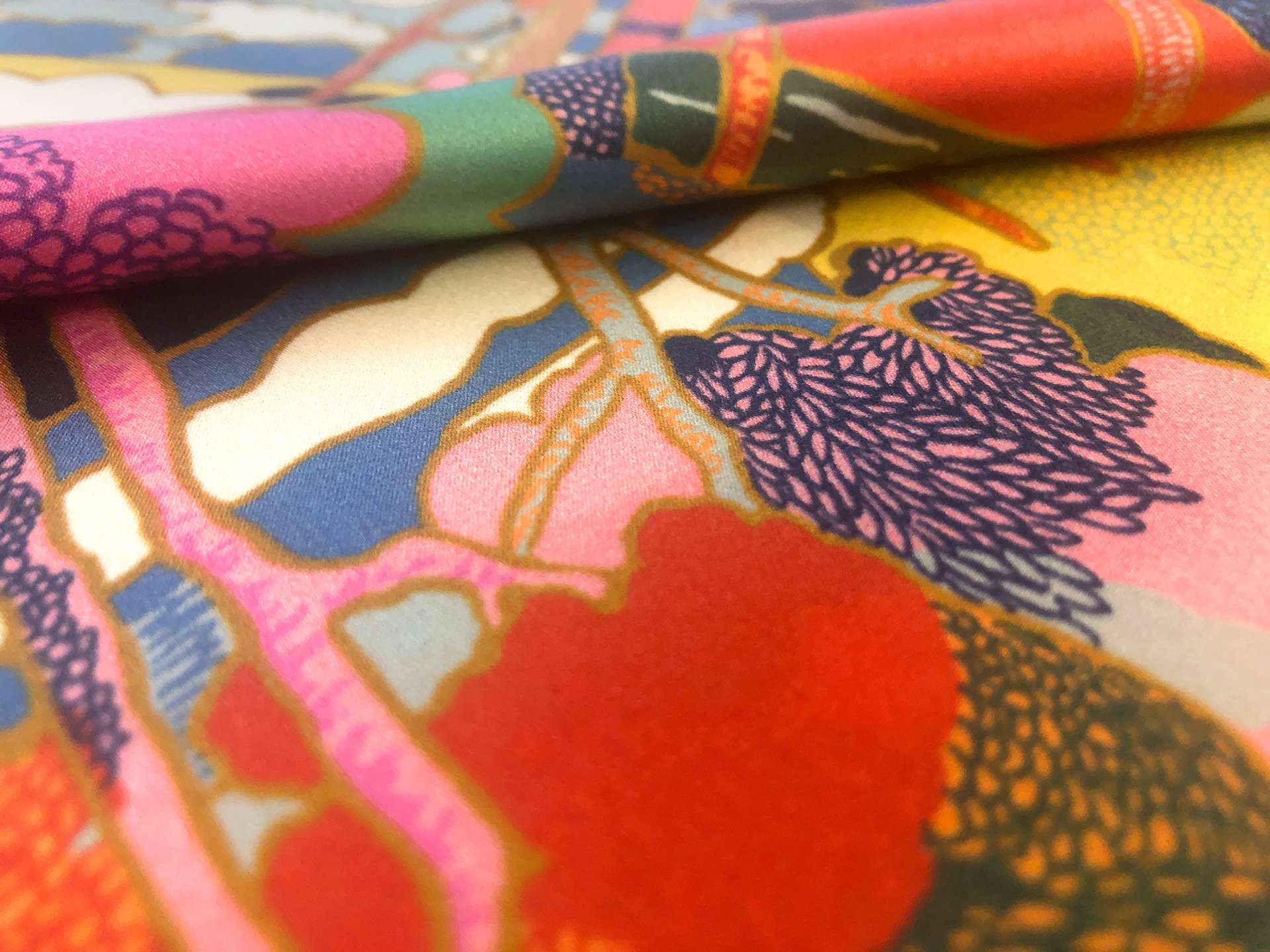 Liberty Silk Charmeuse Trees & Clouds Print