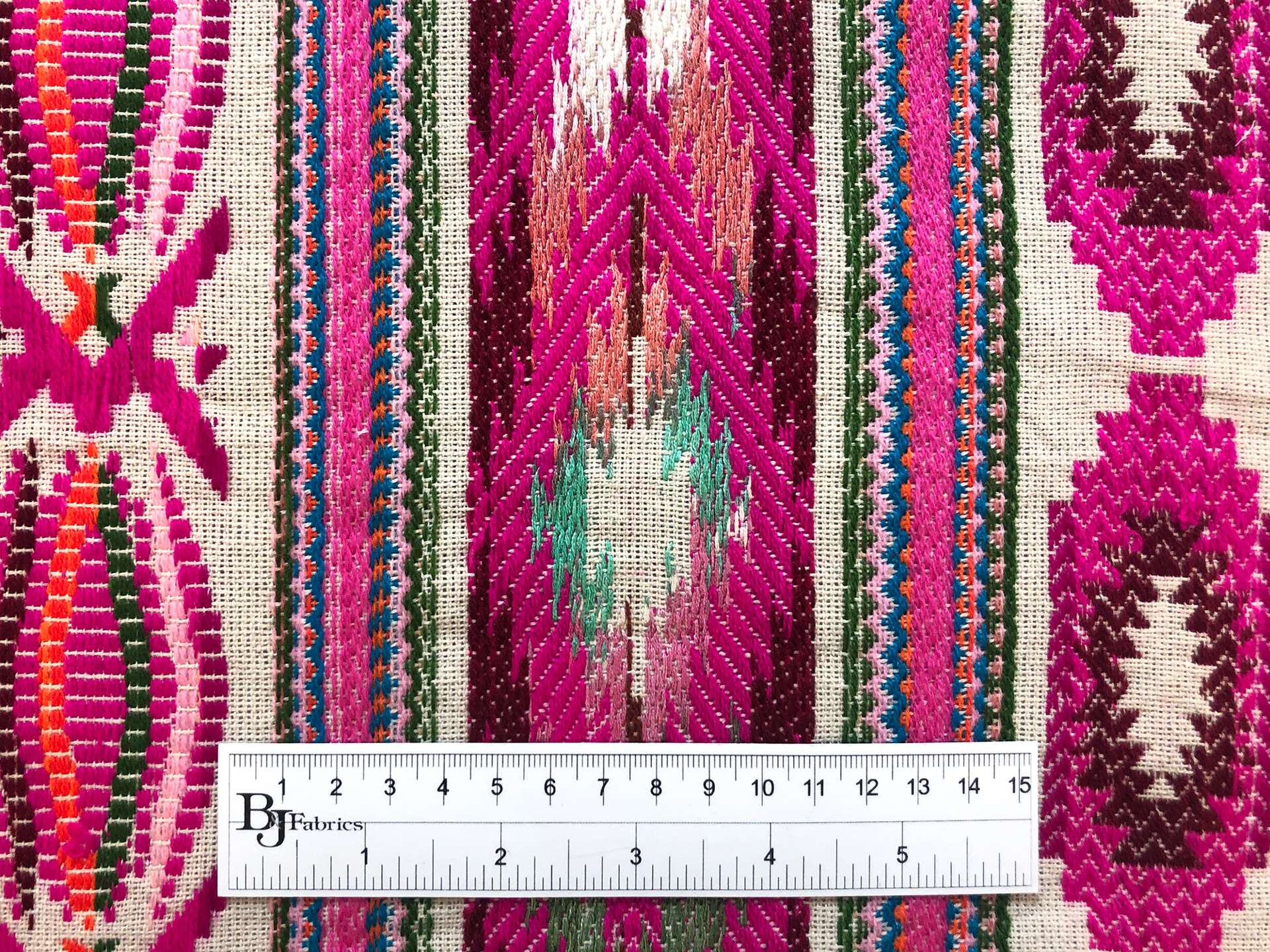 Heavyweight Cotton Woven Native Stripe in Fuchsia