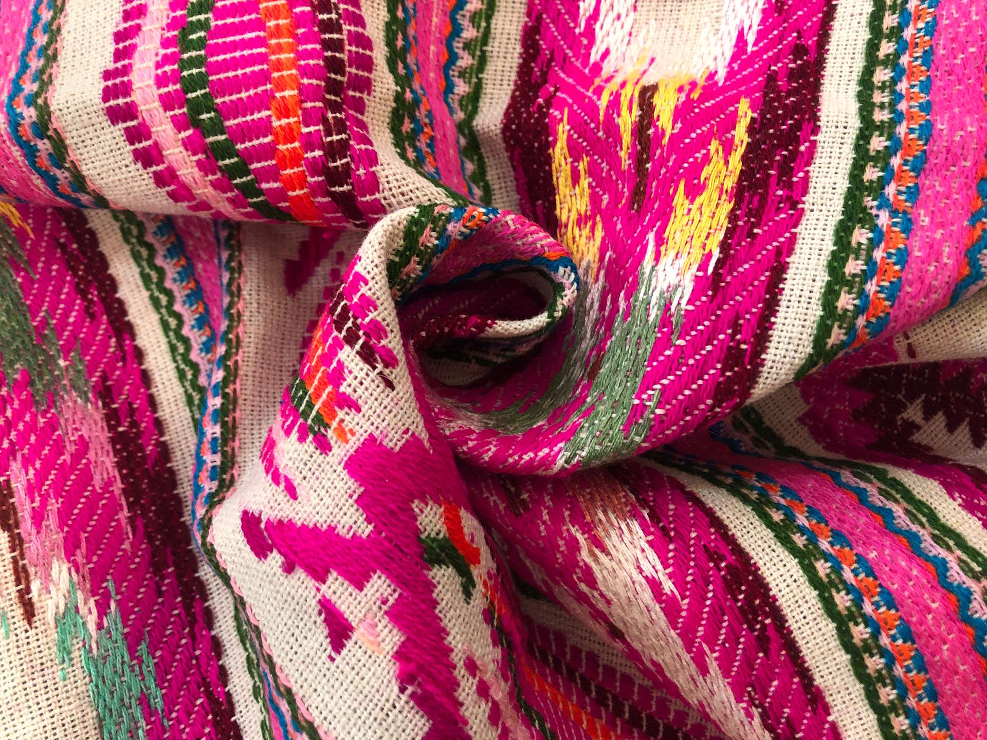 Heavyweight Cotton Woven Native Stripe in Fuchsia