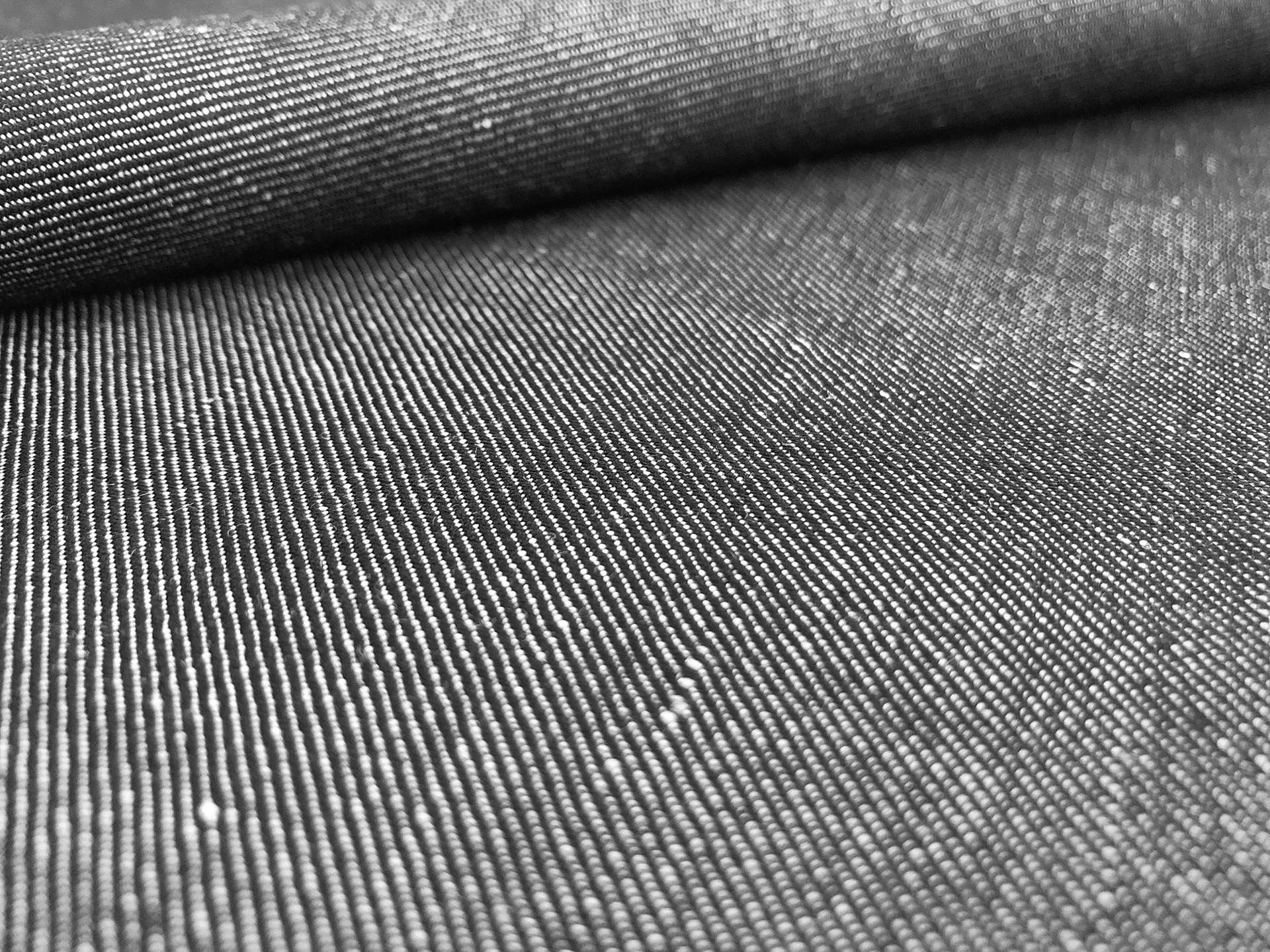 Italian Cotton & Linen Denim in Black