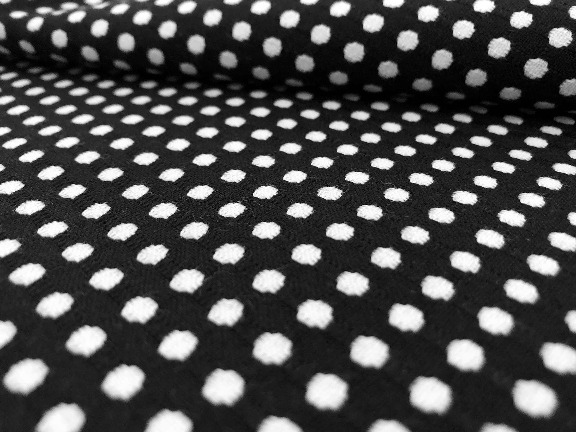 Cotton Blend Novelty Dots in Black & White
