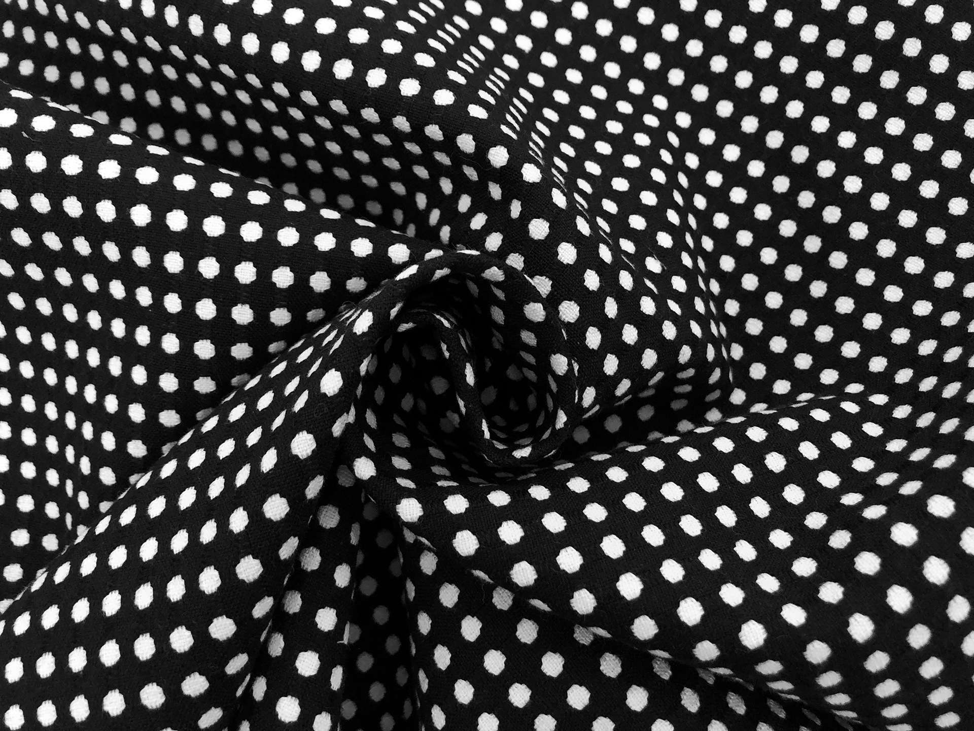 Cotton Blend Novelty Dots in Black & White