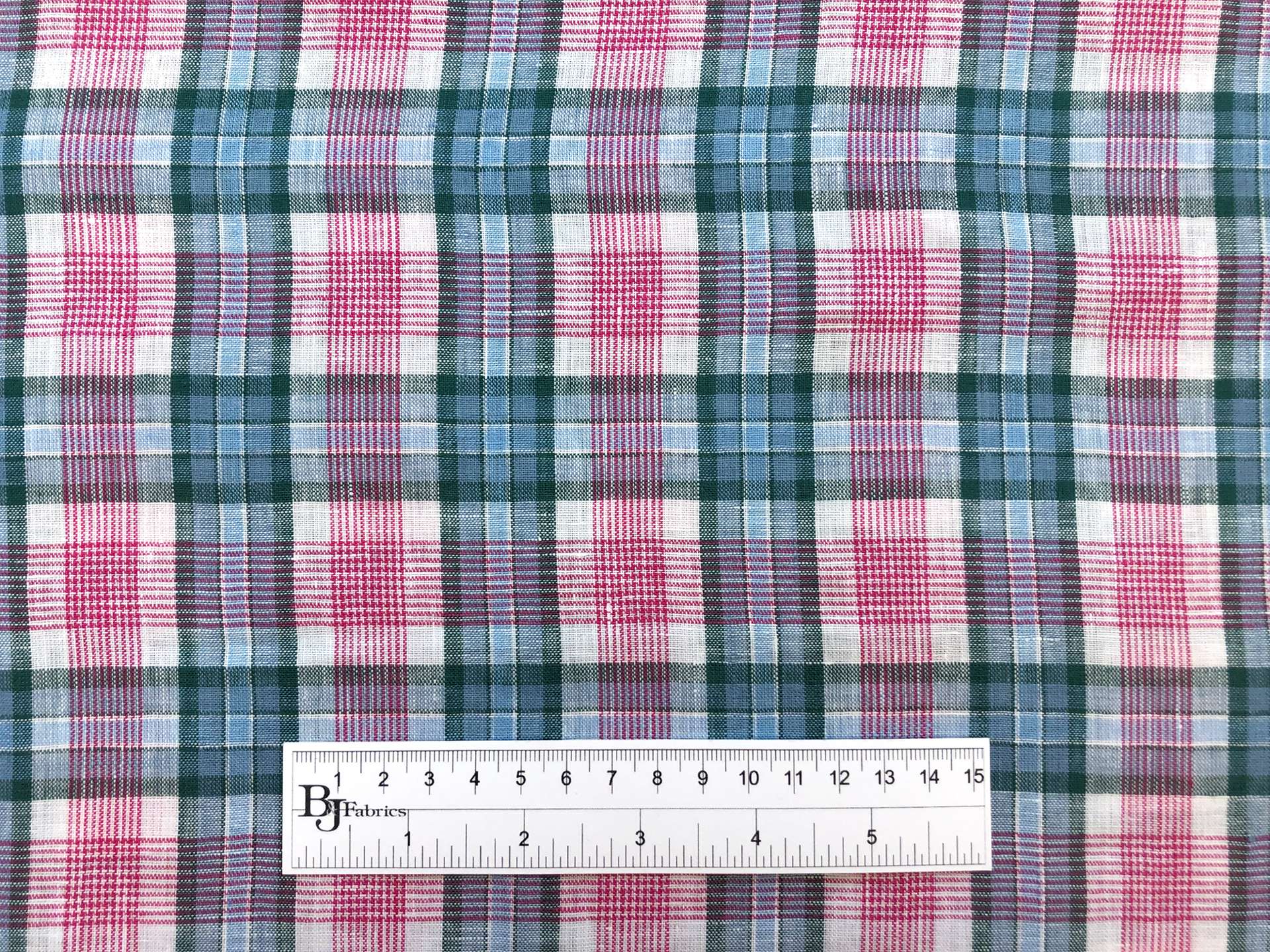 Italian Linen Plaid in Pink and Green