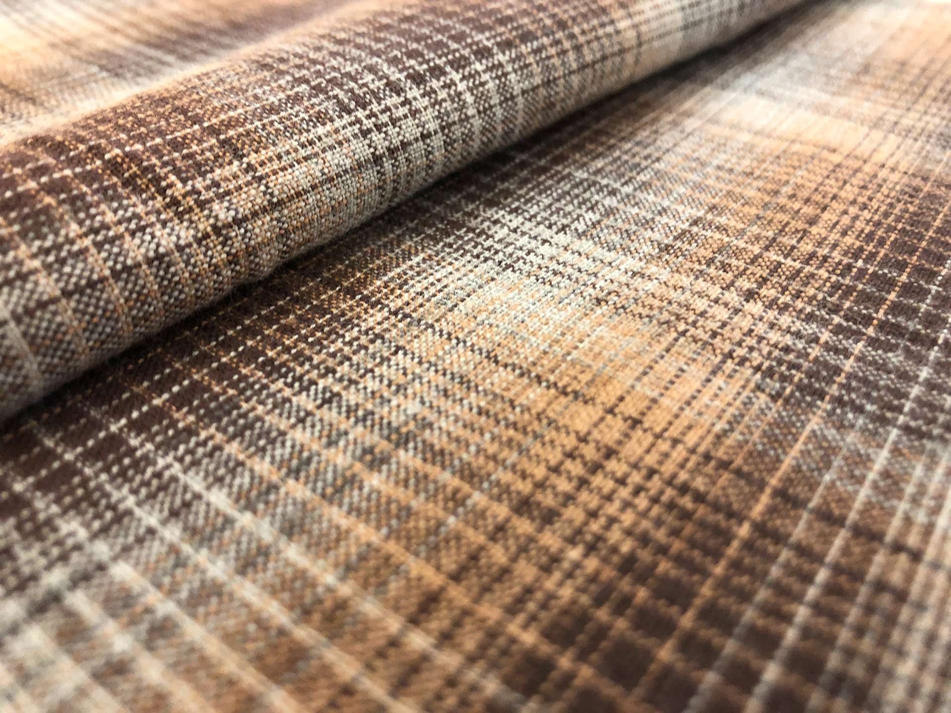 Woven Cotton Plaid in Browns