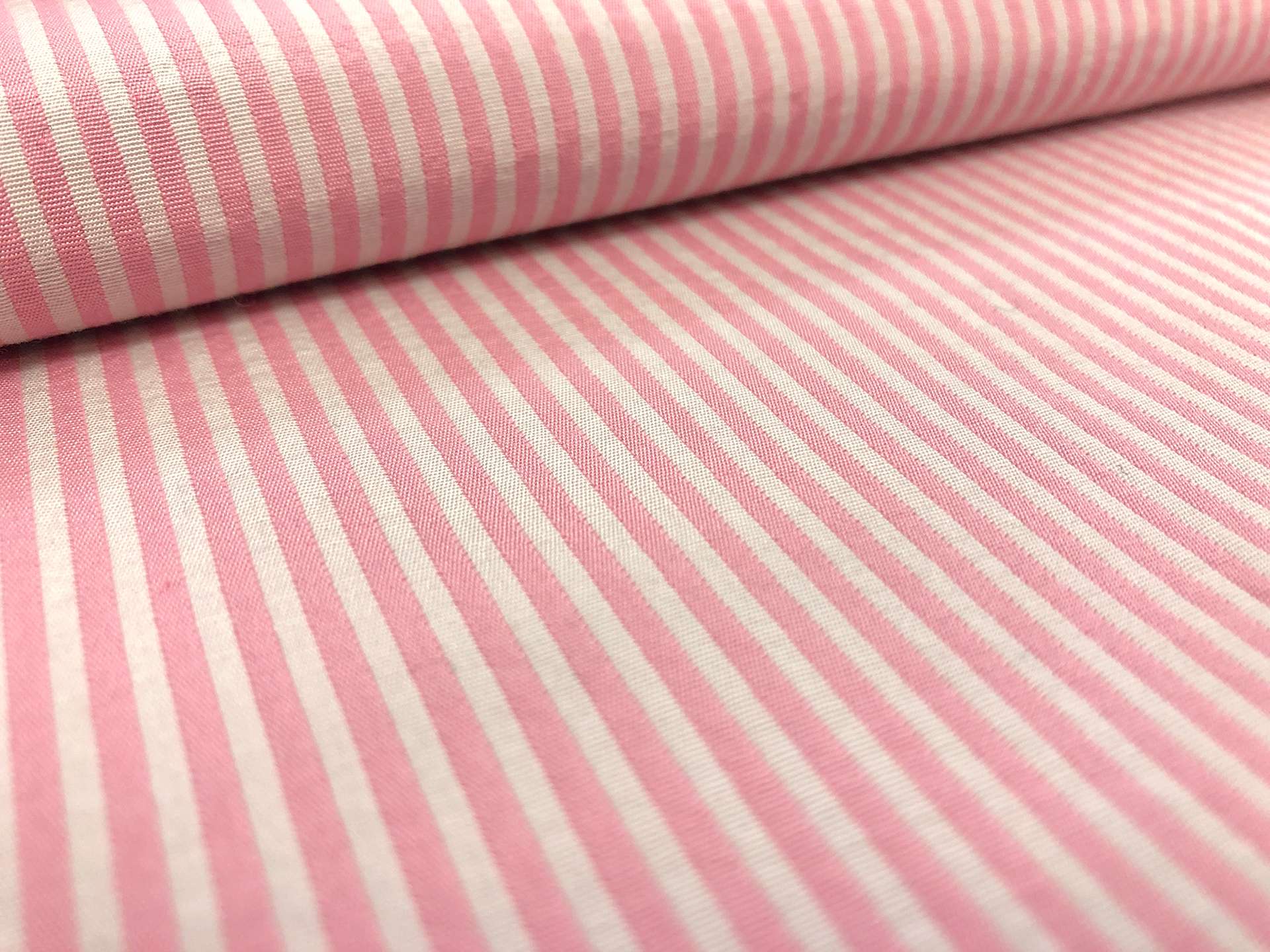 Cotton Blend Doubleface Woven Stripe in Pink