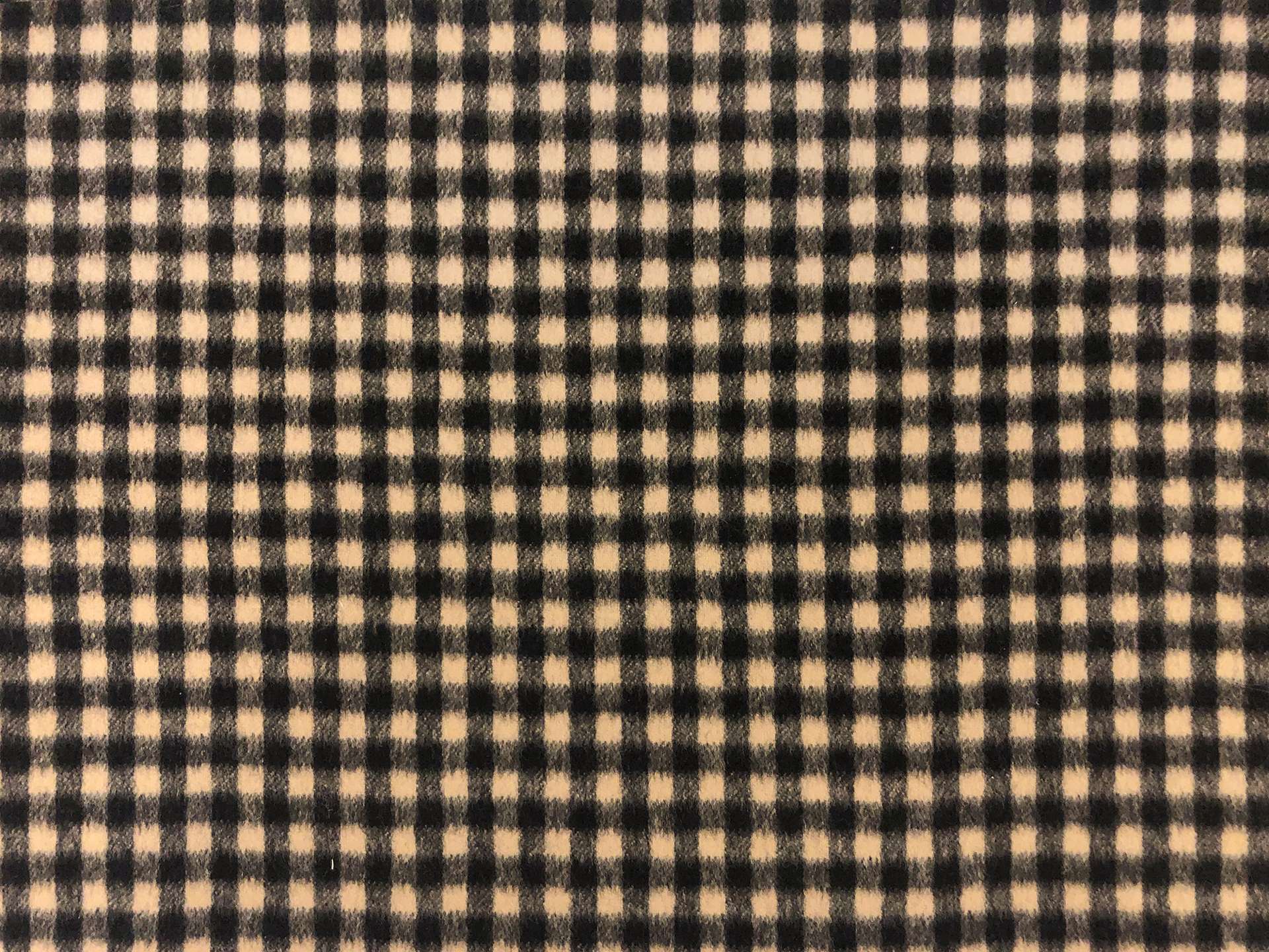 Italian Wool Check Coating in Tan