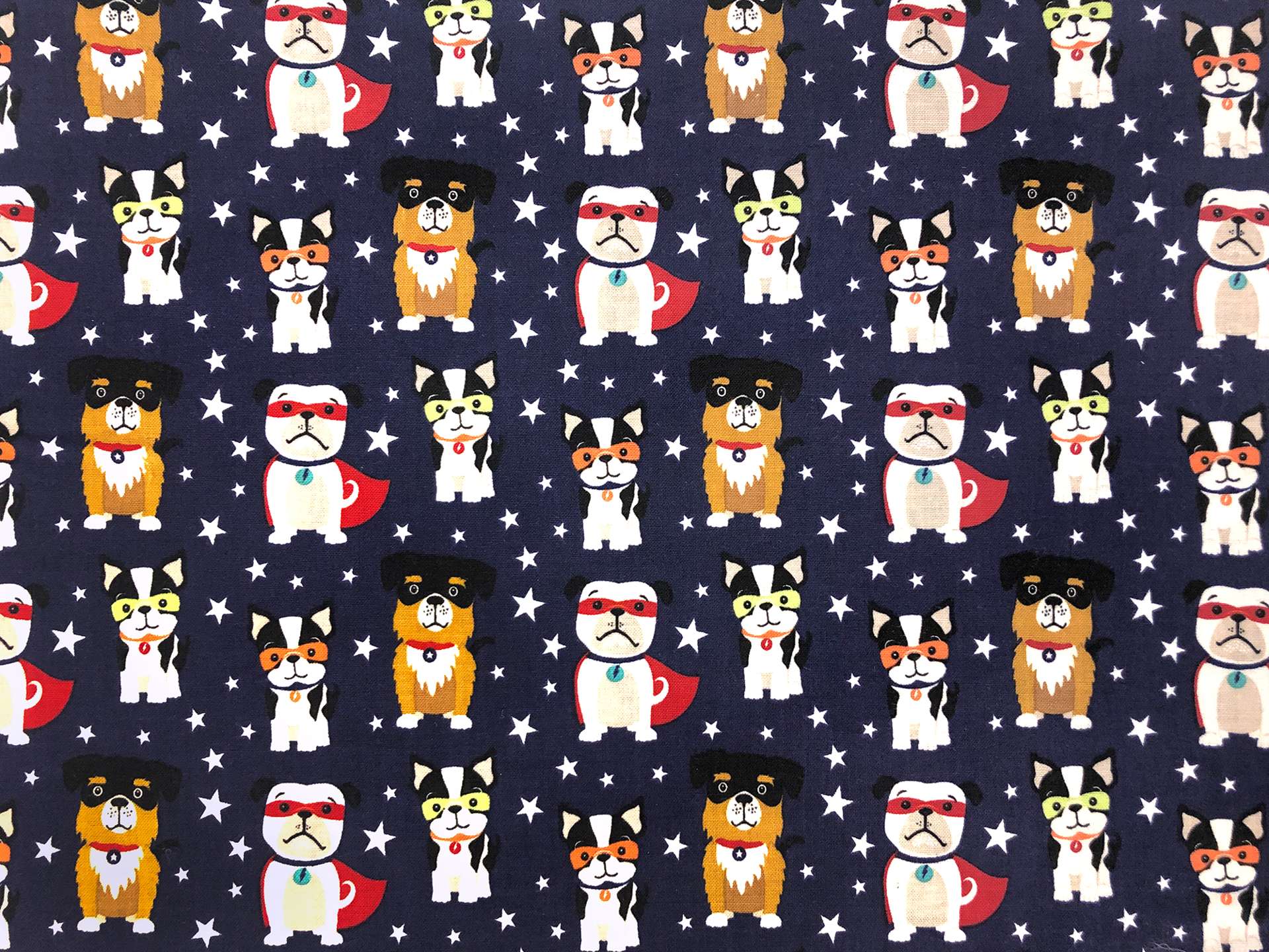 Cotton Broadcloth Super Dogs Print