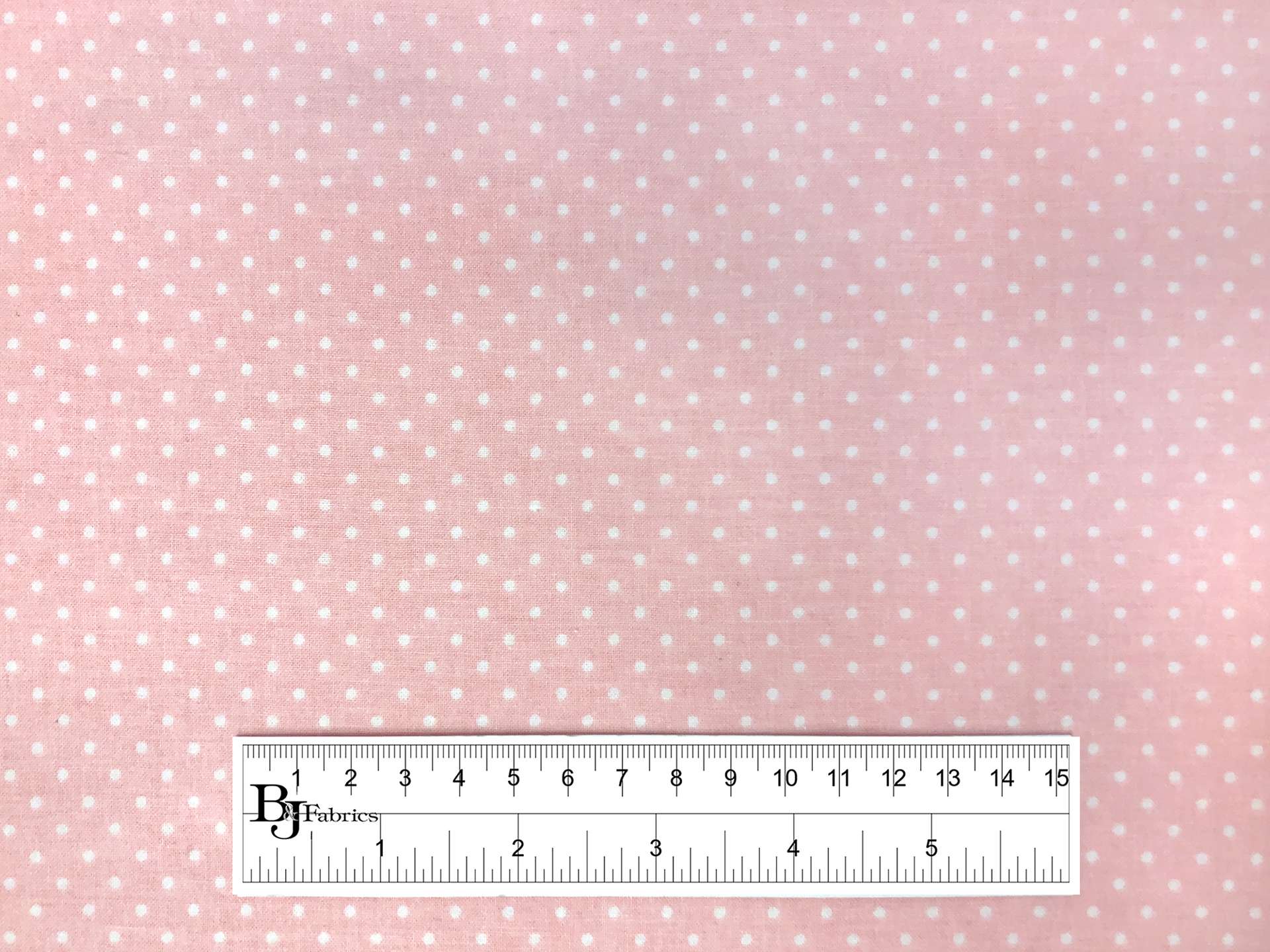 Cotton Broadcloth Polka Dots Print in Baby Pink