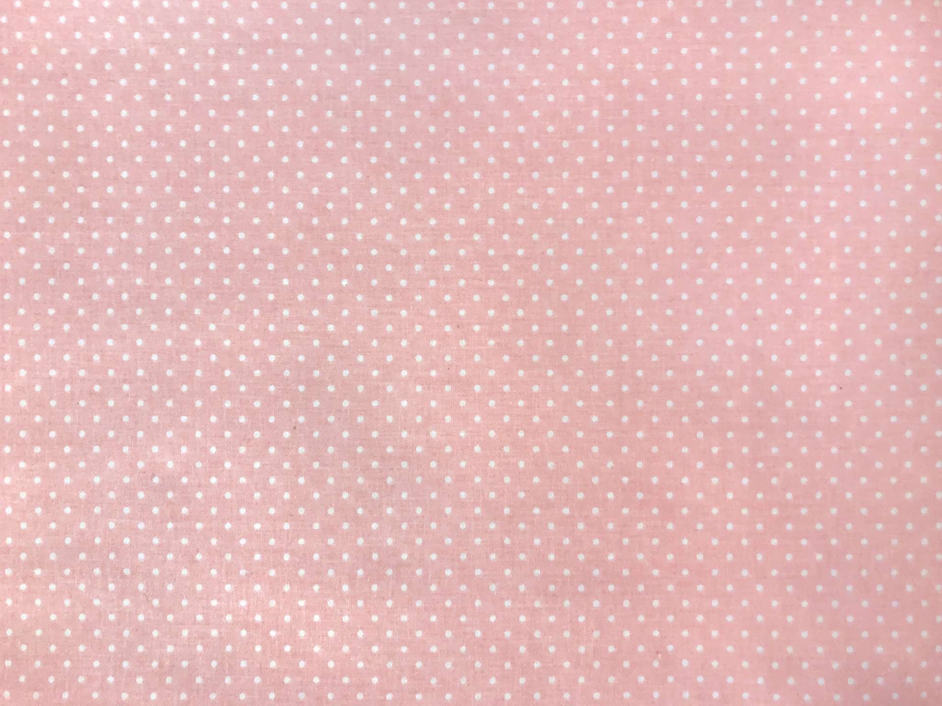 Cotton Broadcloth Polka Dots Print in Baby Pink