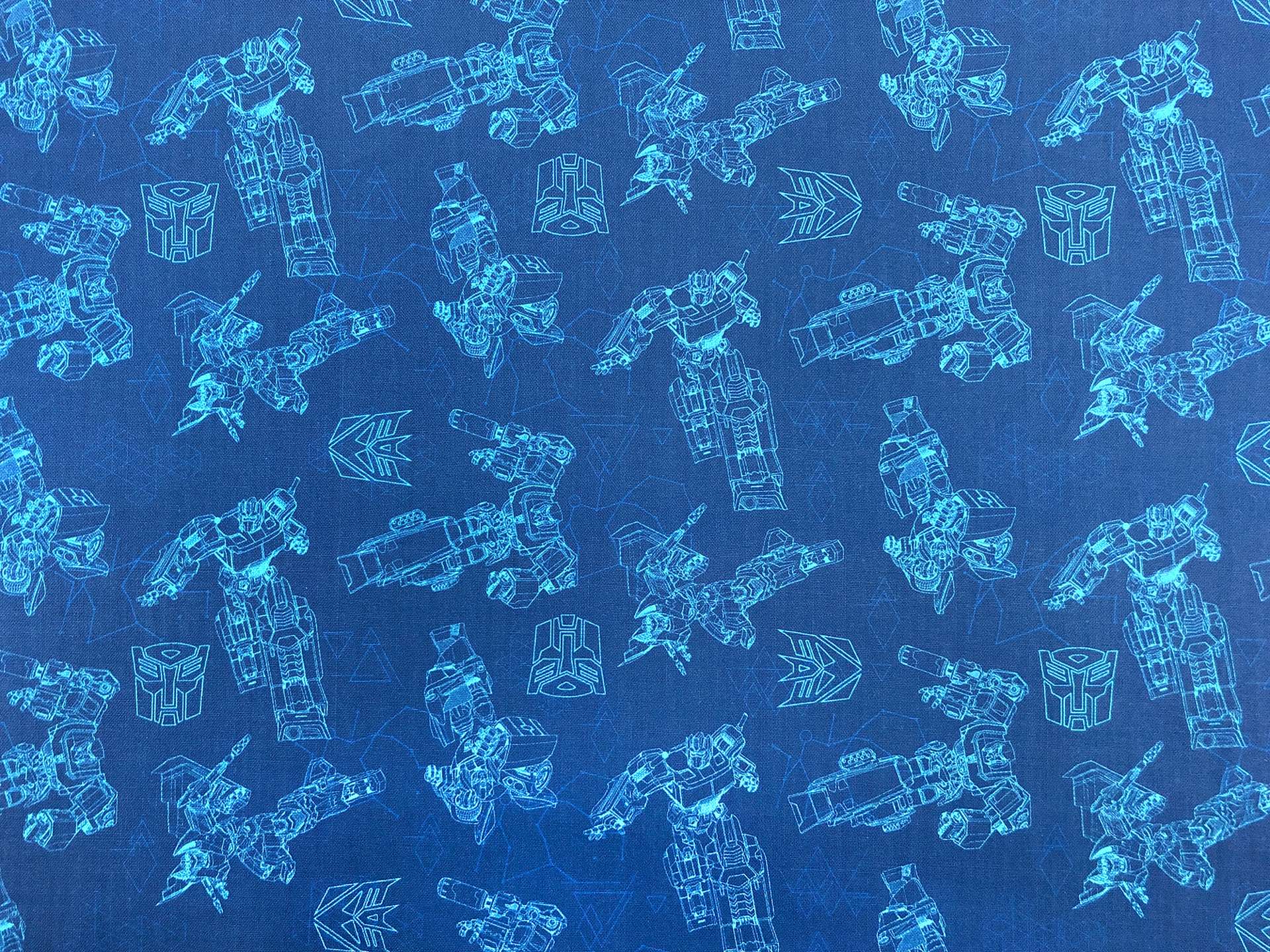 Cotton Broadcloth Transformers Galaxy Print