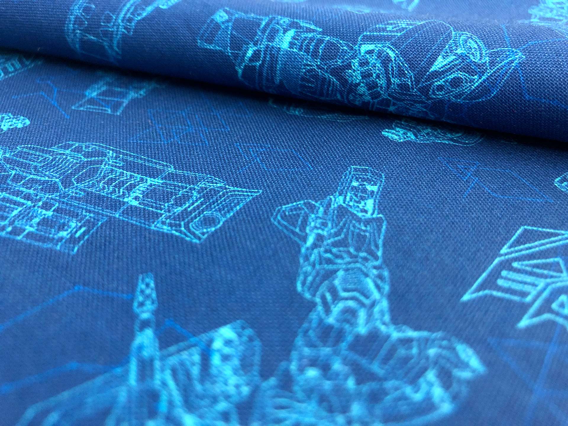Cotton Broadcloth Transformers Galaxy Print