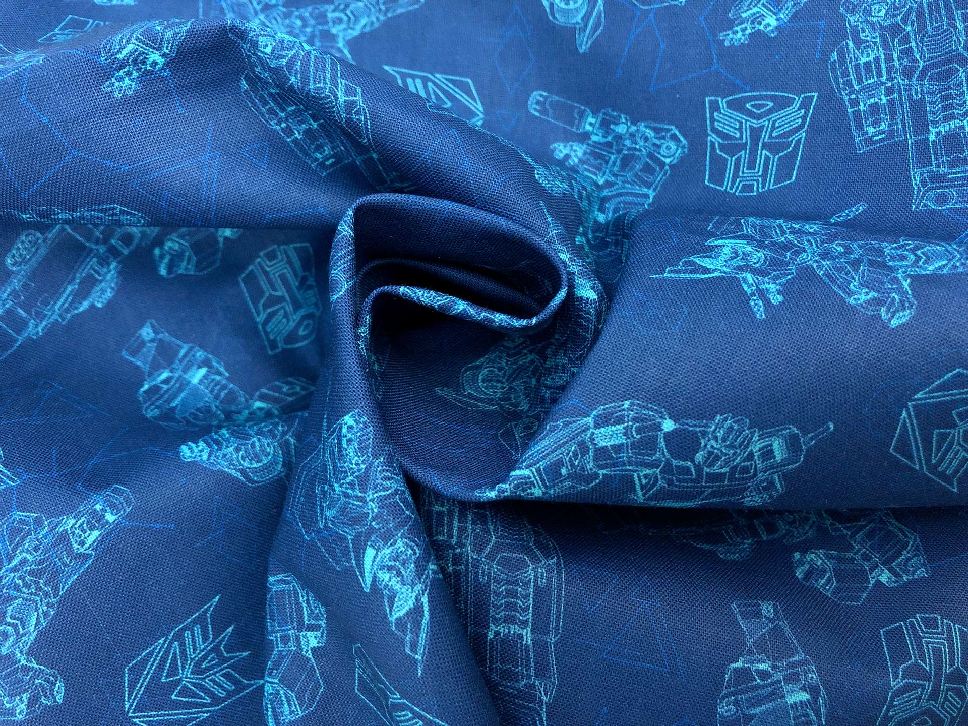 Cotton Broadcloth Transformers Galaxy Print