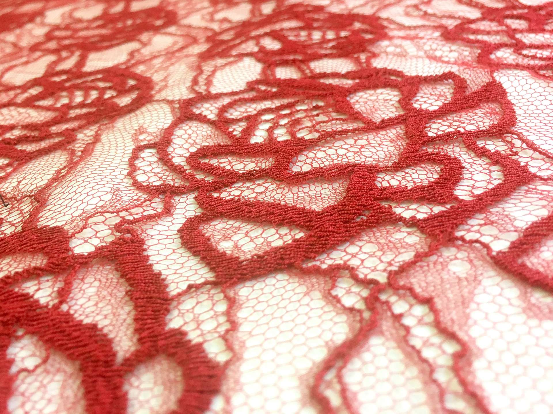 Chantilly Lace with Red Roses 