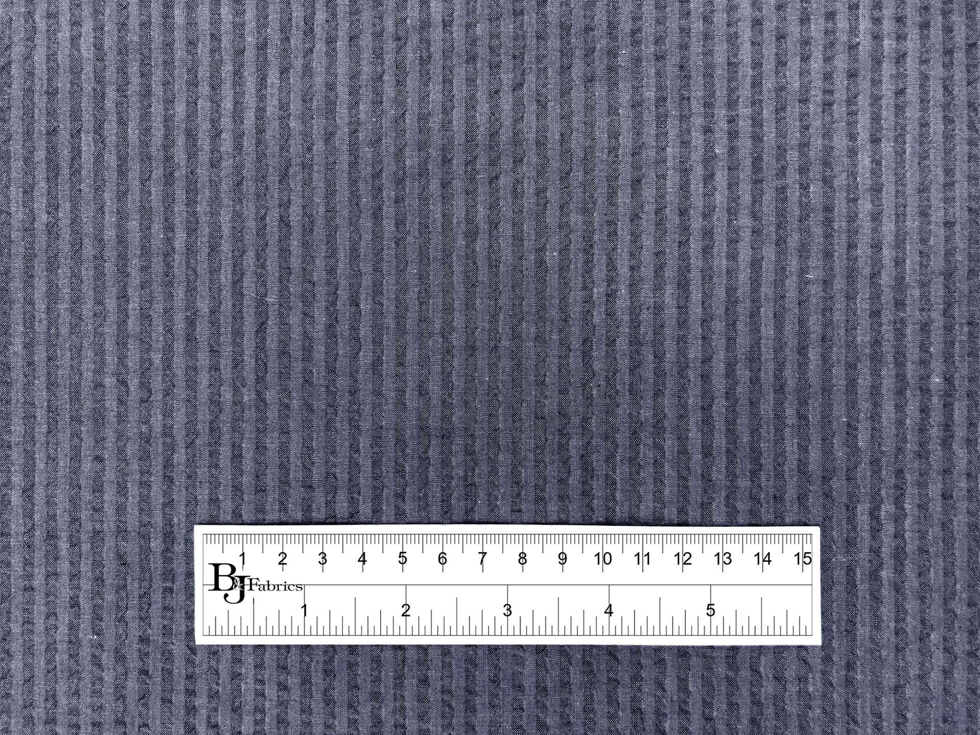 Cotton Seersucker in Denim