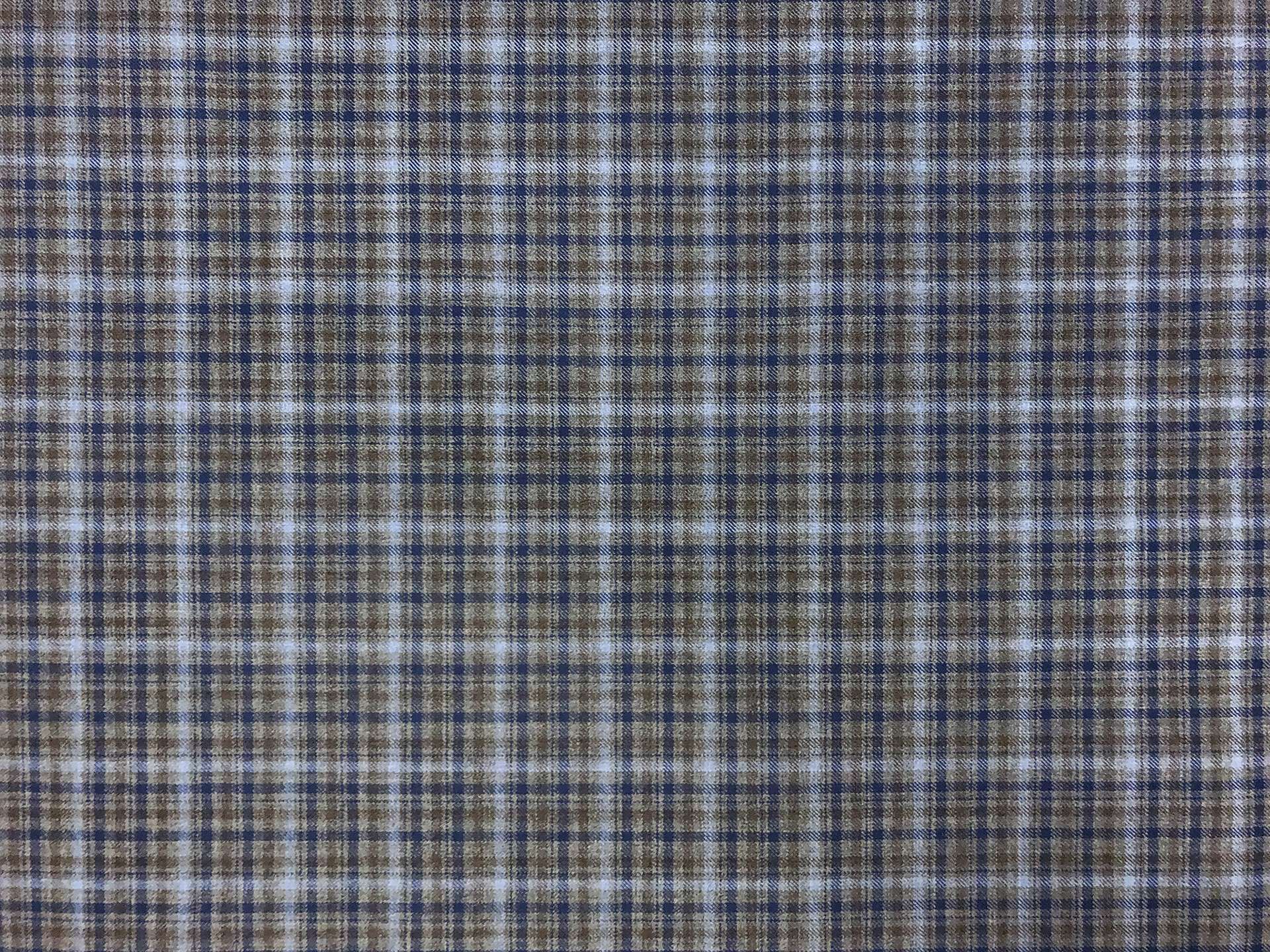 Italian Loro Piana Extra Fine Wool Super 130's Plaid Suiting in Powder Blue Grey
