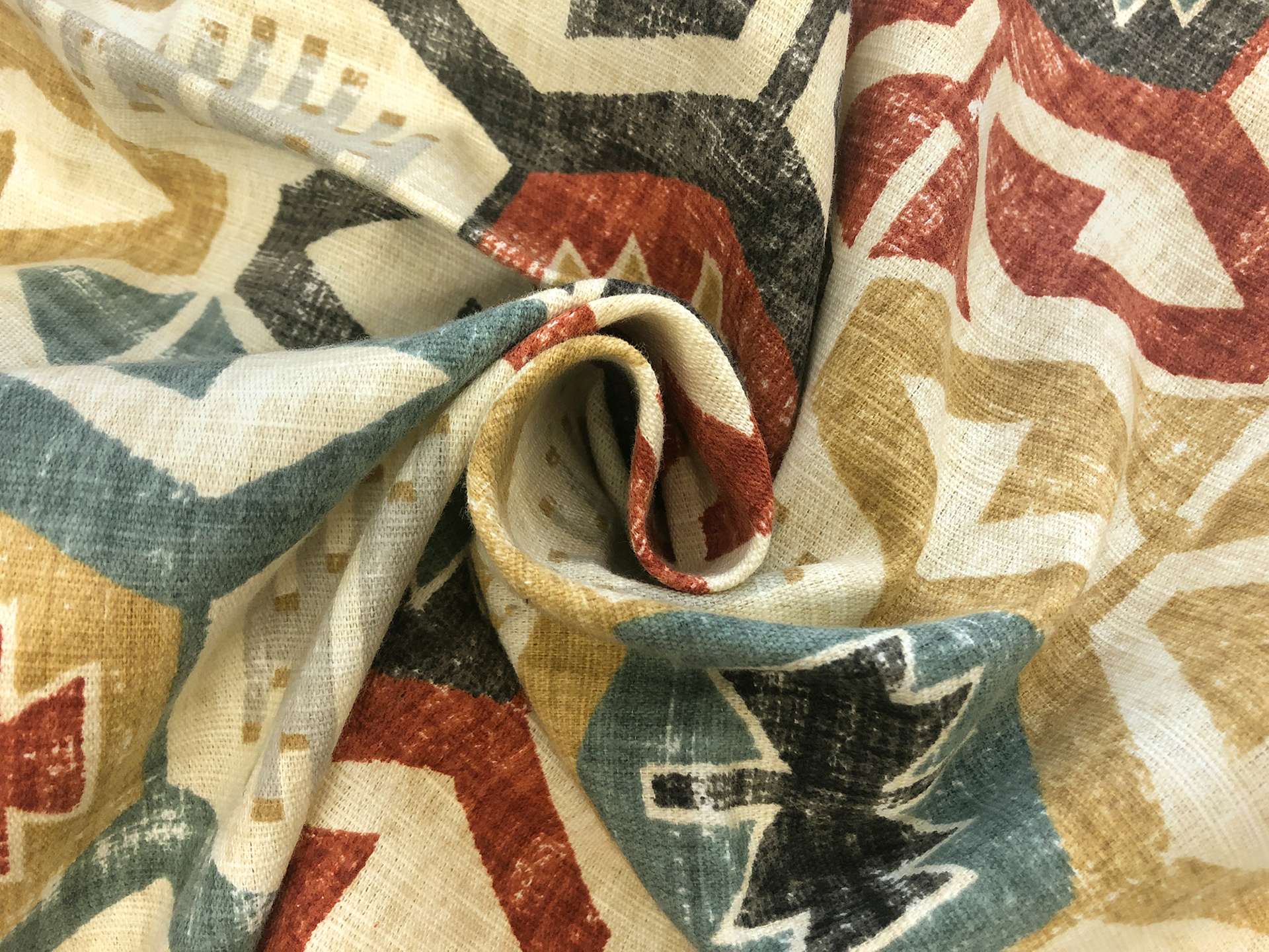 Linen Cotton Canvas Native American Print