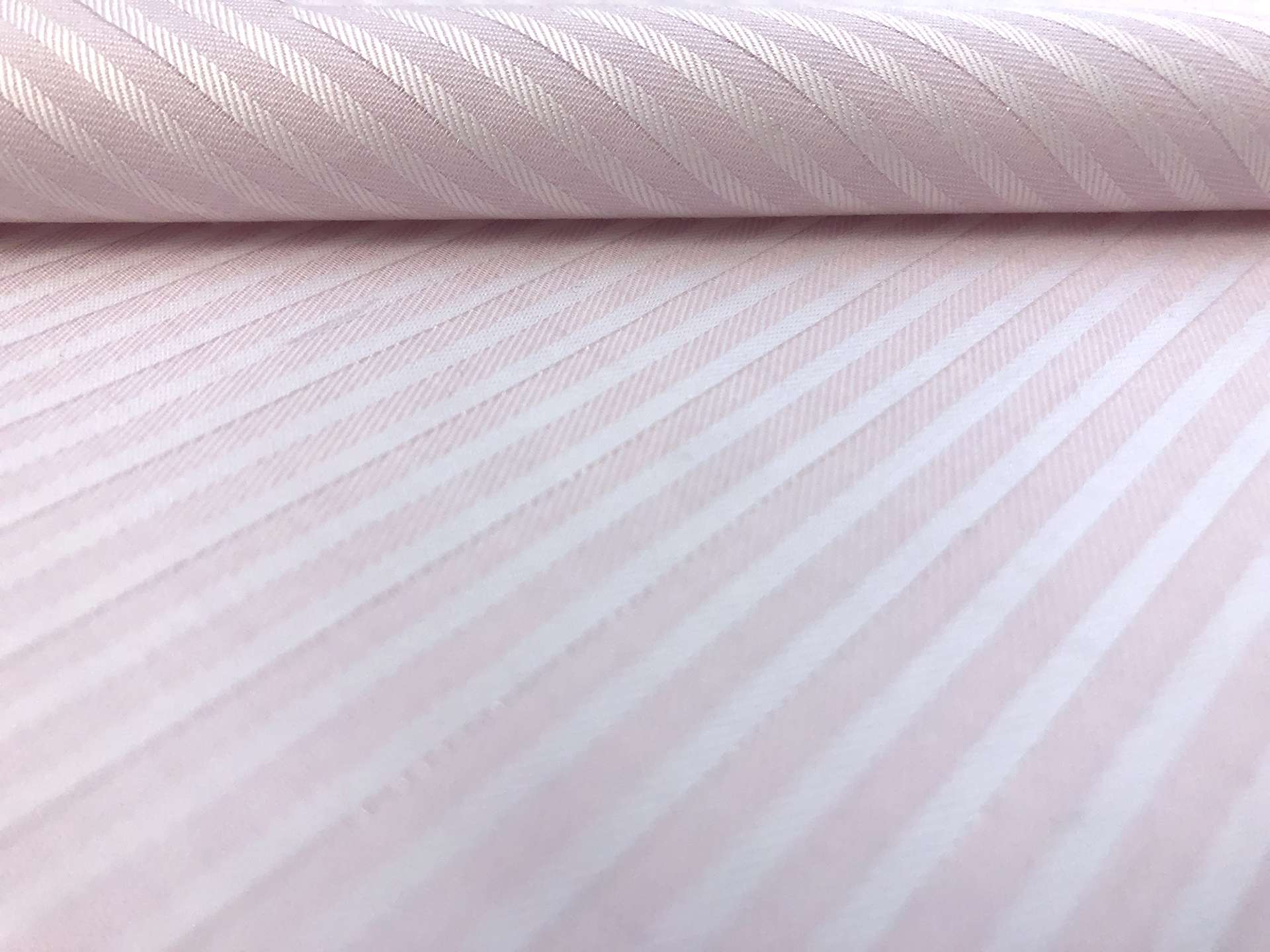 Cotton Satin Rope Stripe in Pale Pink