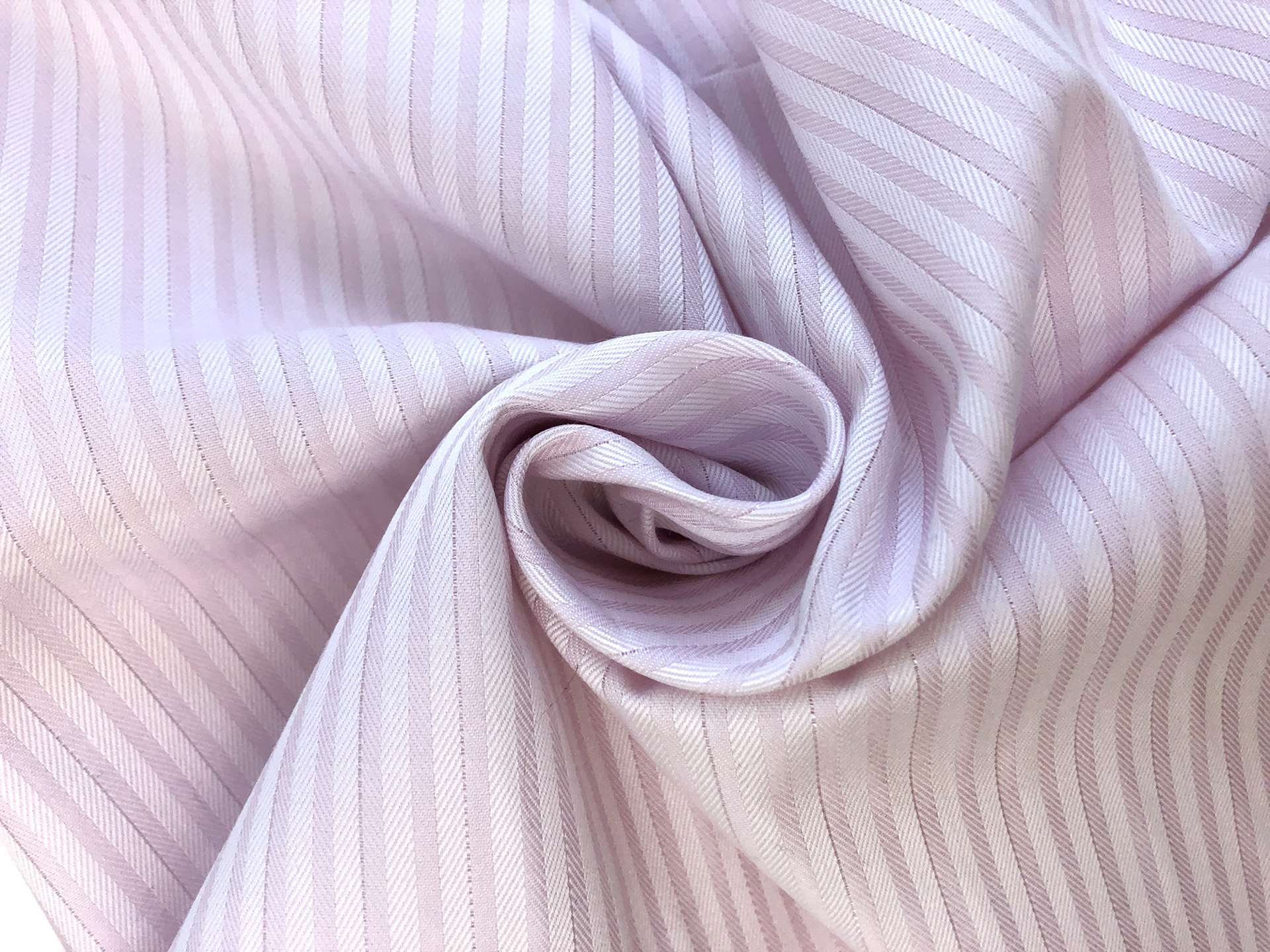 Cotton Satin Rope Stripe in Pale Pink