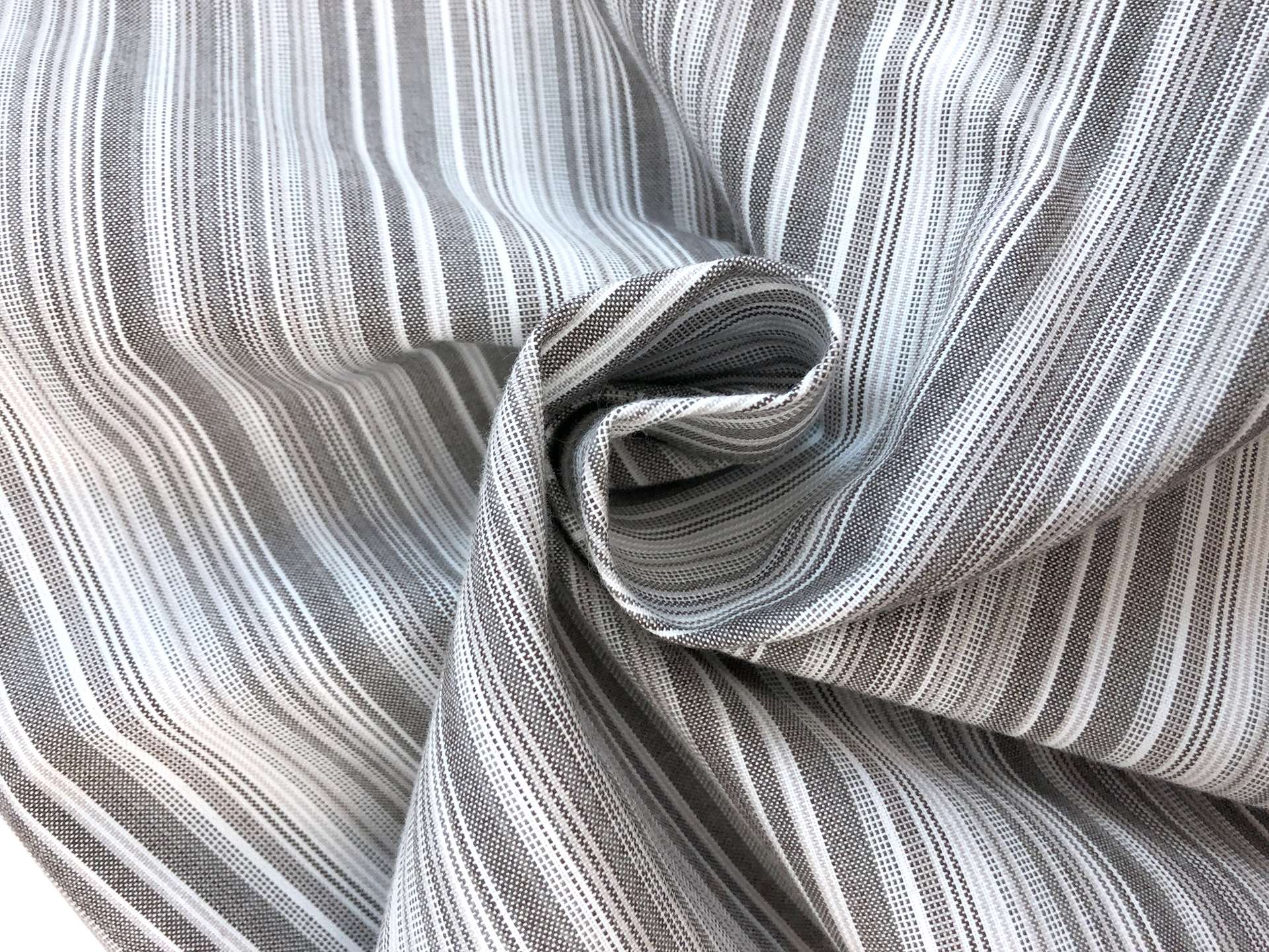 Cotton Multi Track Stripes Shirting in Capuccino