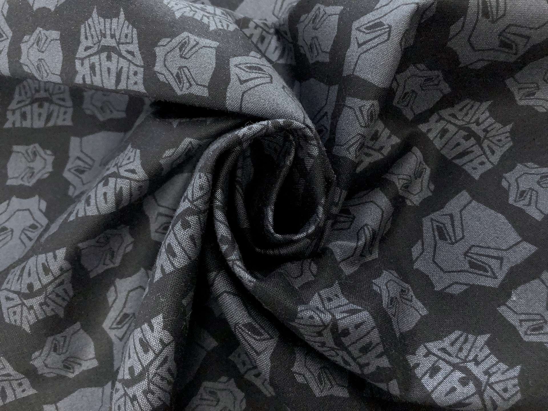 Cotton Broadcloth Black Panther Print