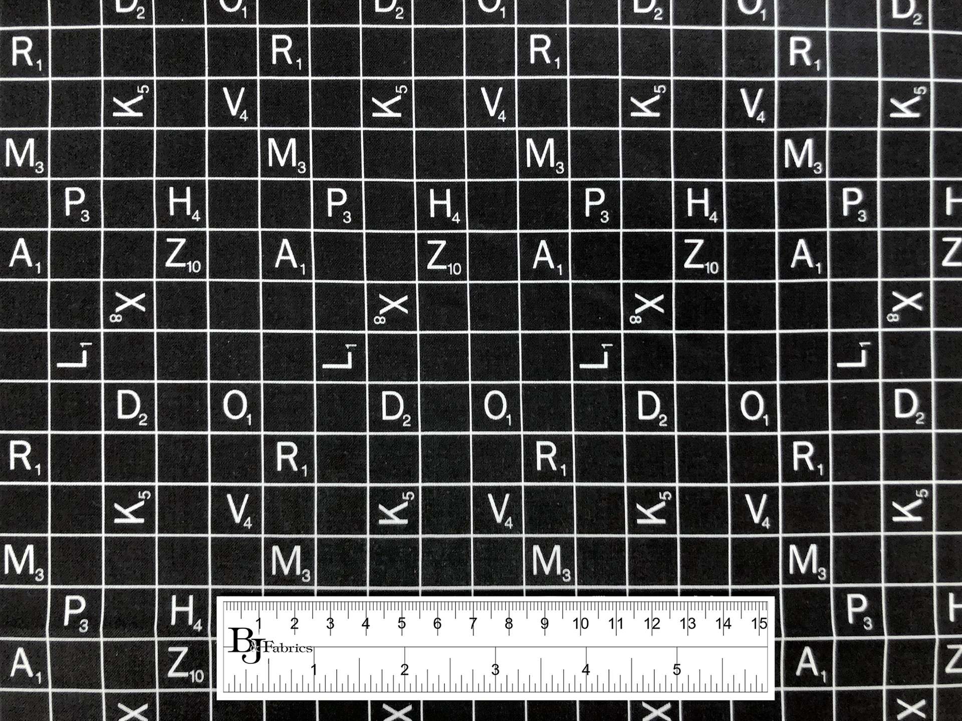 Cotton Broadcloth Scrabble Print