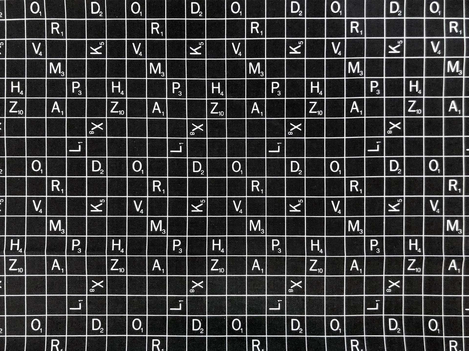 Cotton Broadcloth Scrabble Print