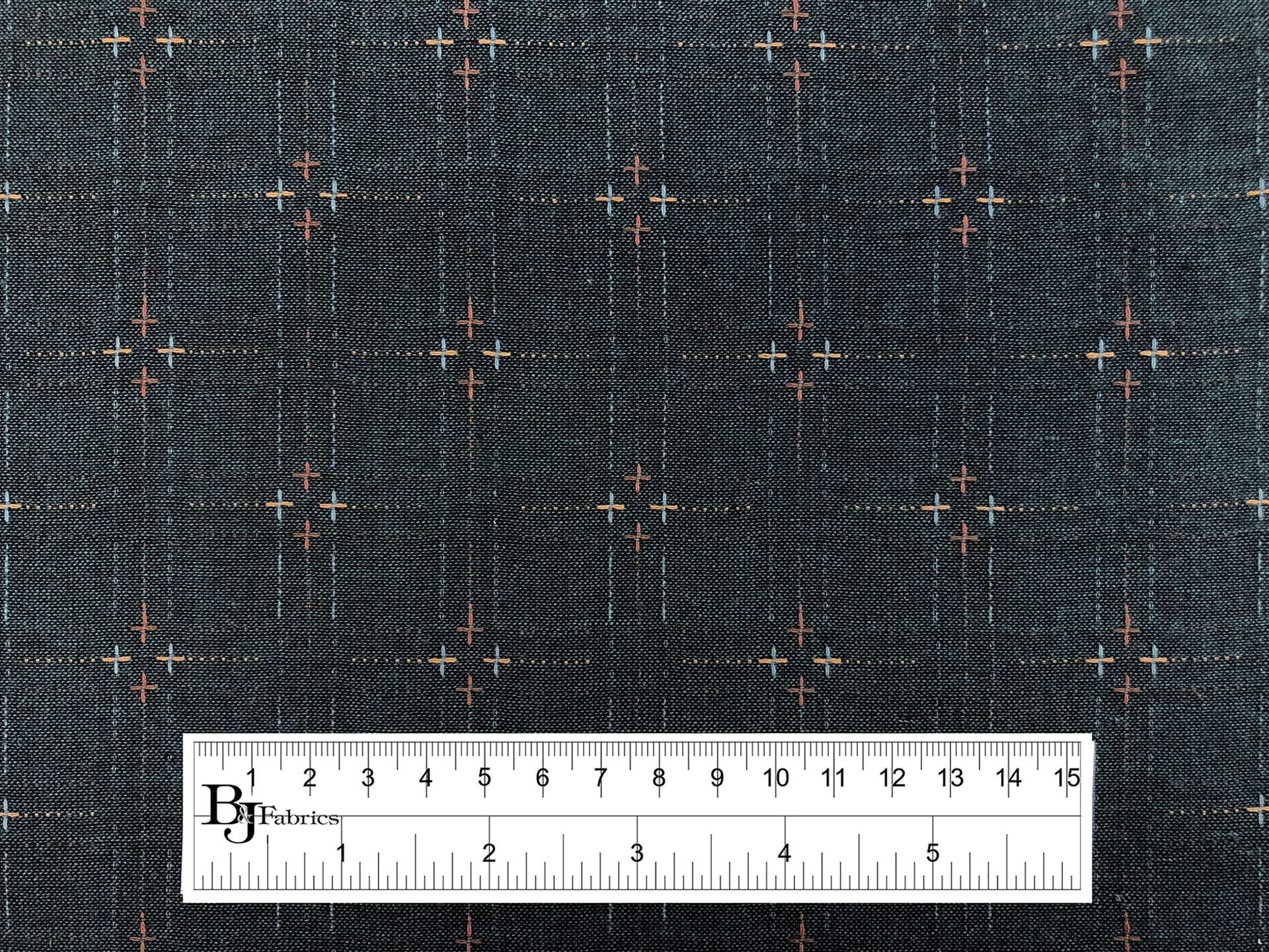 Cotton Woven Novelty in Dark Teal