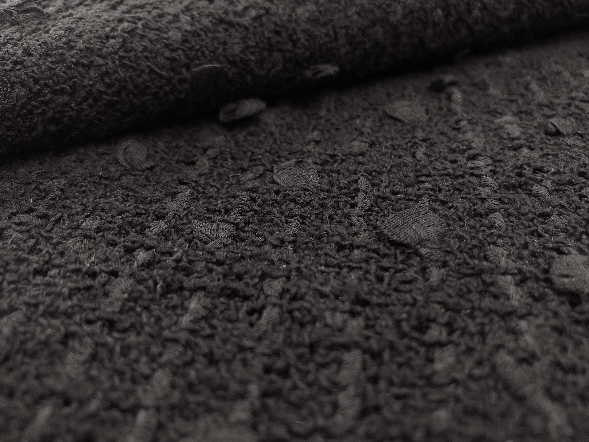 Italian Cotton Blend Sequin Tweed in Black