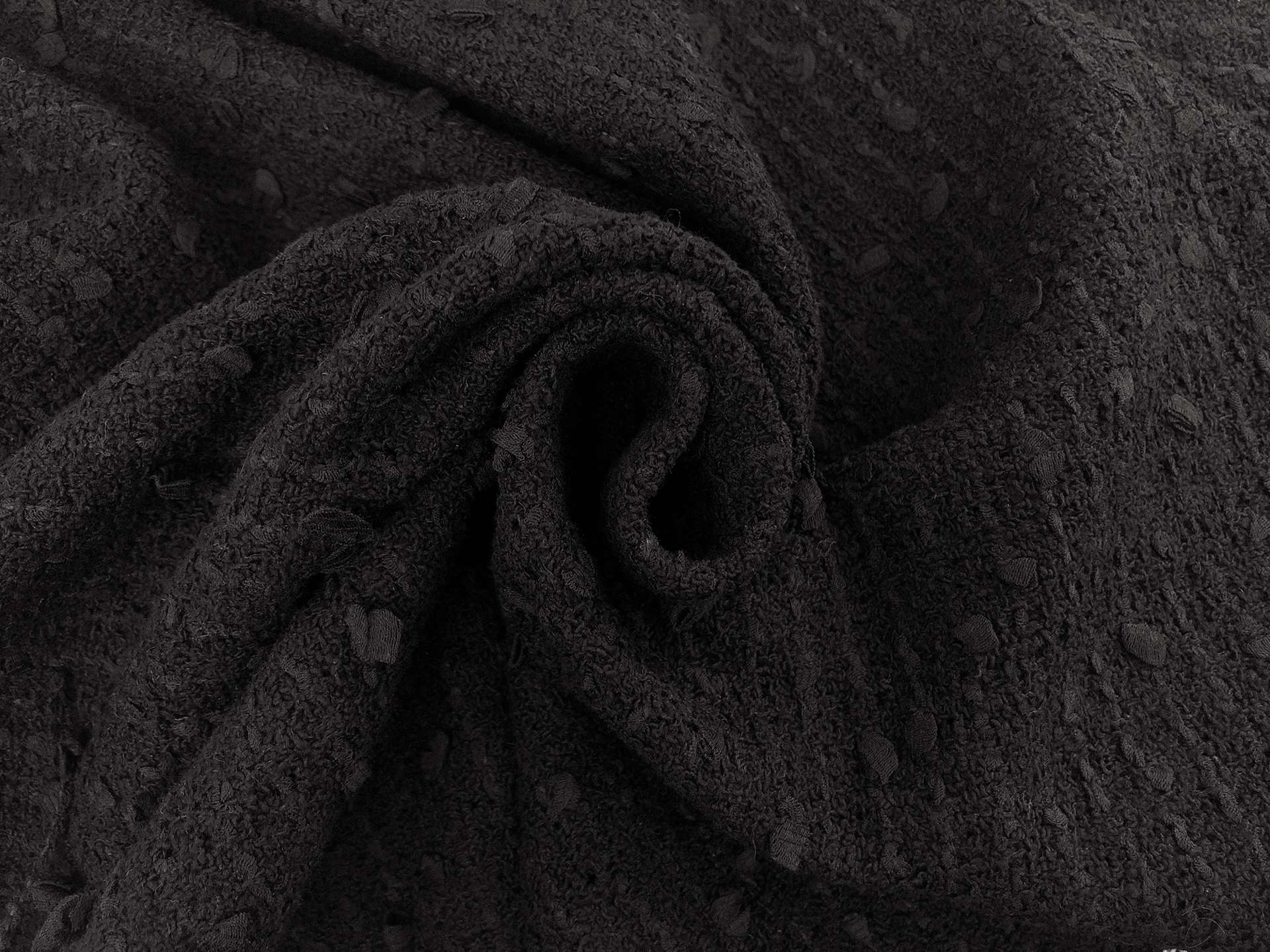 Italian Cotton Blend Sequin Tweed in Black