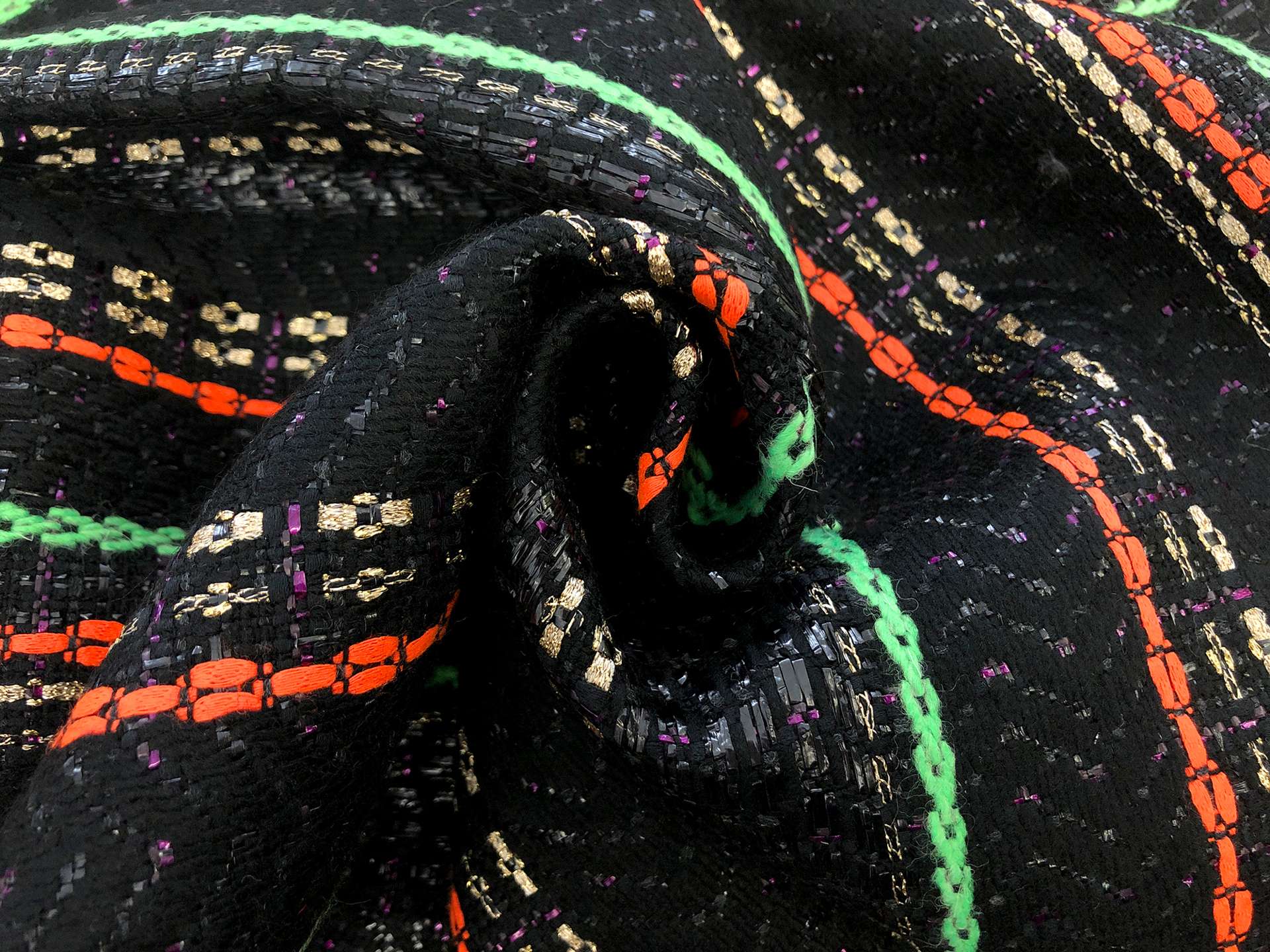 Italian Cotton Blend Metallic Tweed