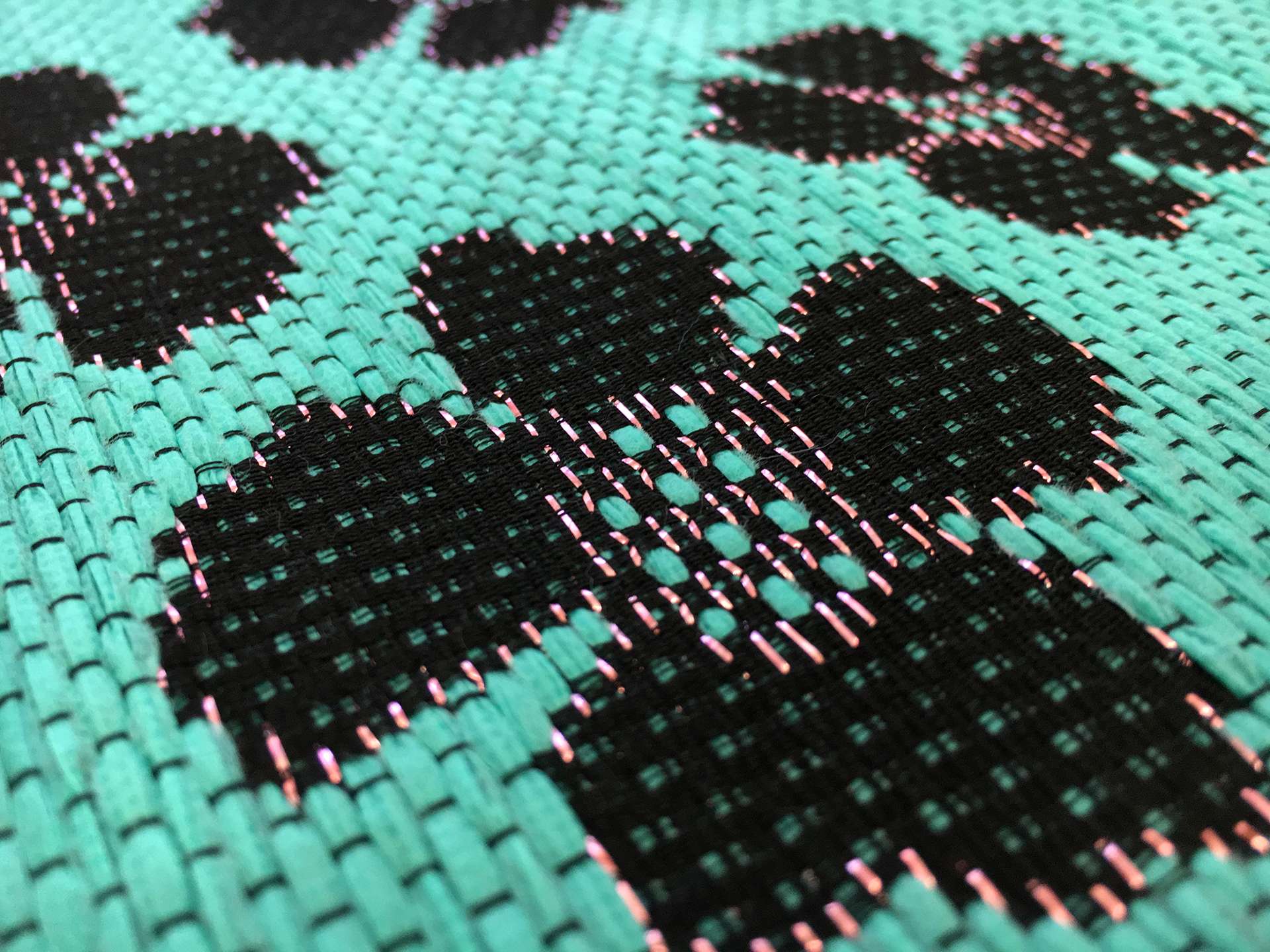 Floral Metallic Raffia Brocade in Teal