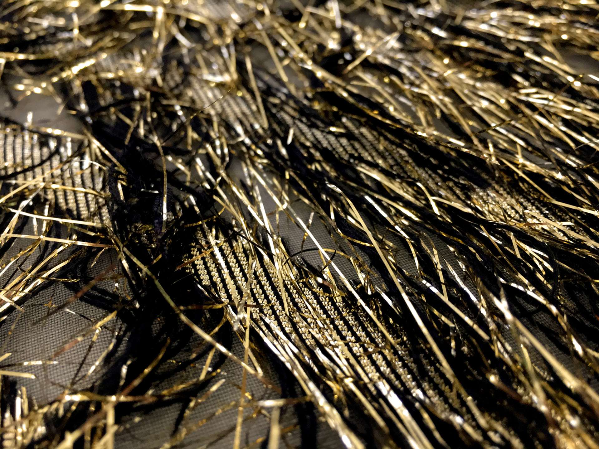 Fil Coupe Organza with Gold and Black Eyelashes 