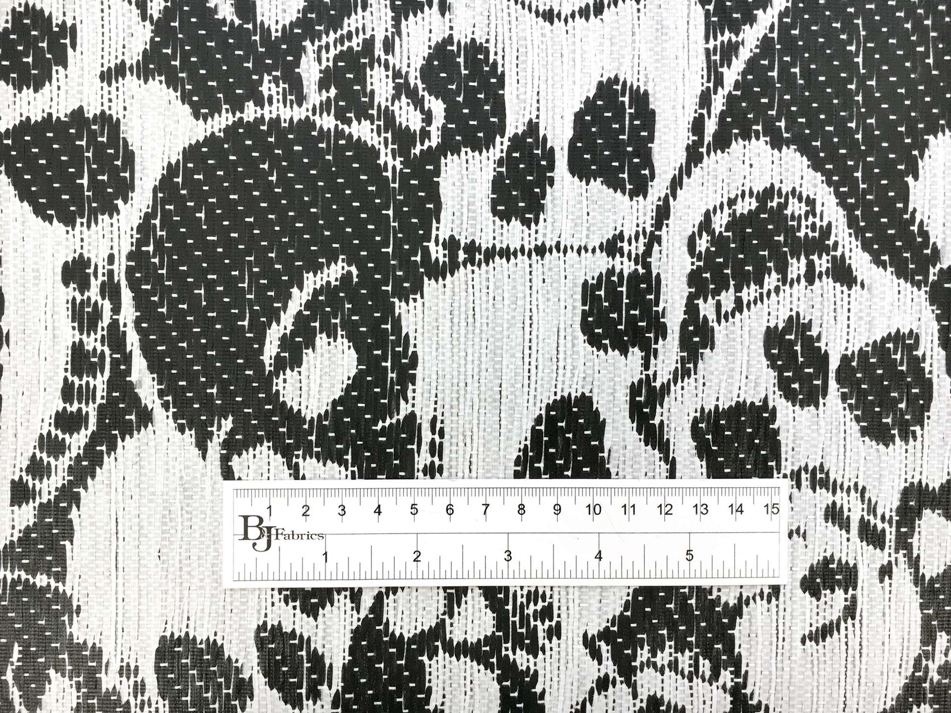 Polyester Blend Coated Raffia with Black and White Skulls