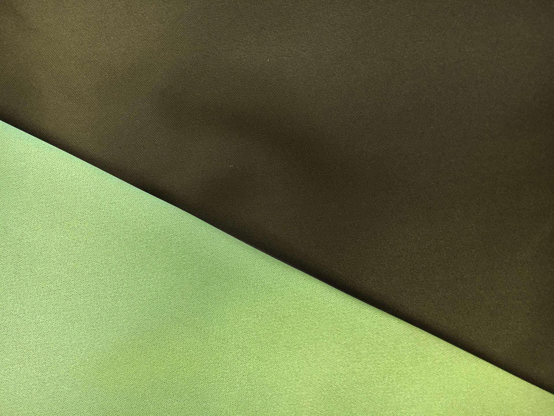 Double Face Silk Satin in Olive and Apple Green