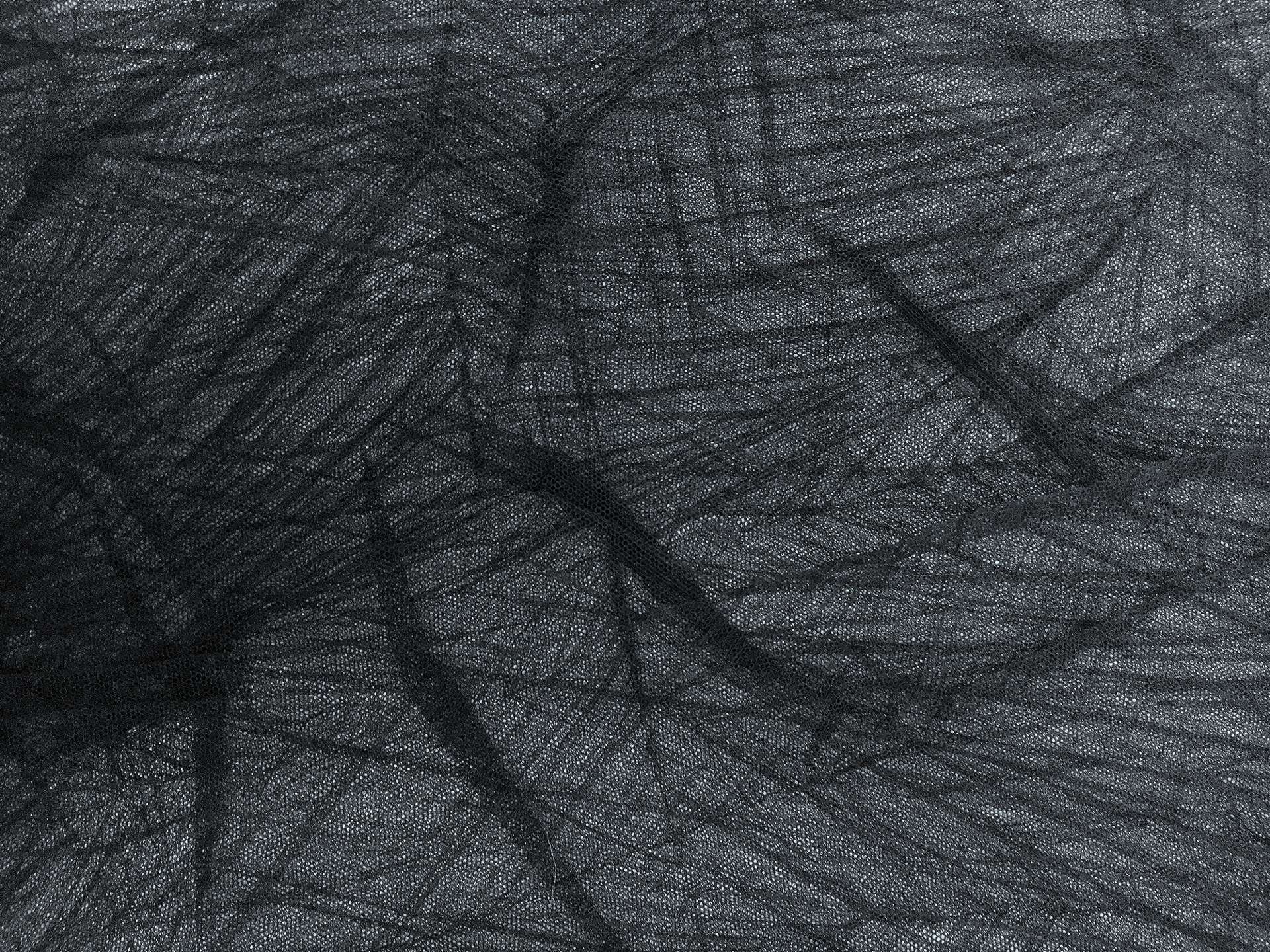 Crushed Polyester Tulle in Black