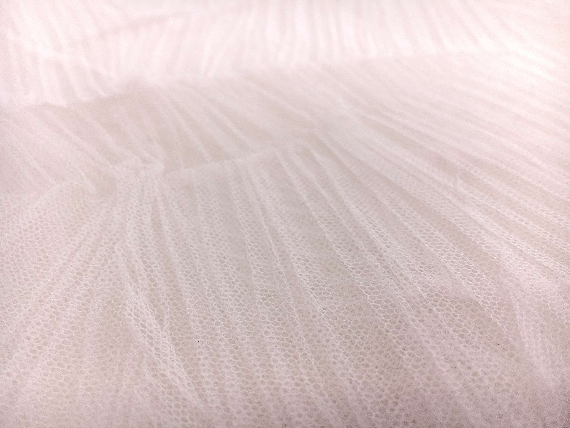 Crushed Polyester Tulle in Blush