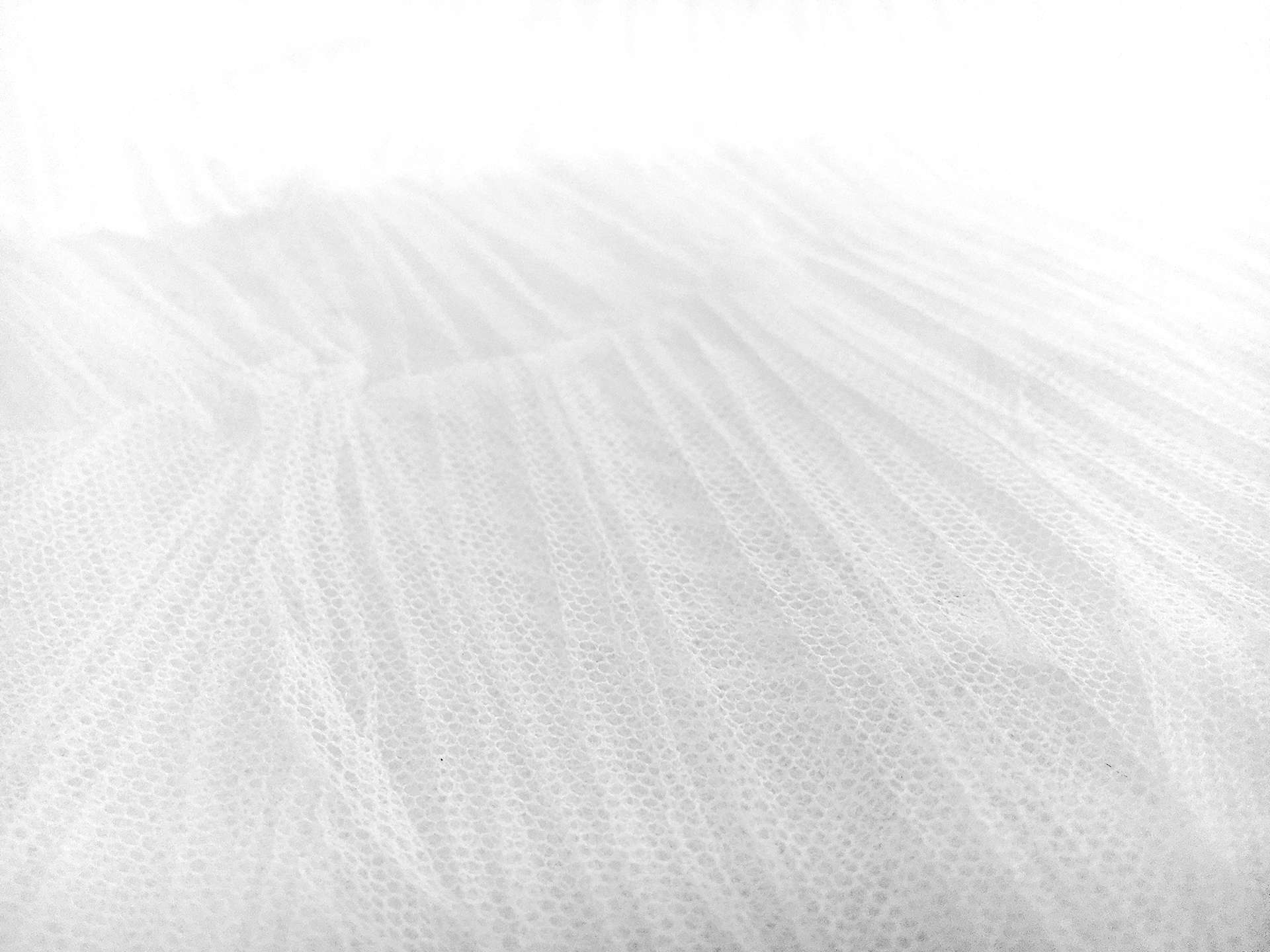 Crushed Polyester Tulle in White