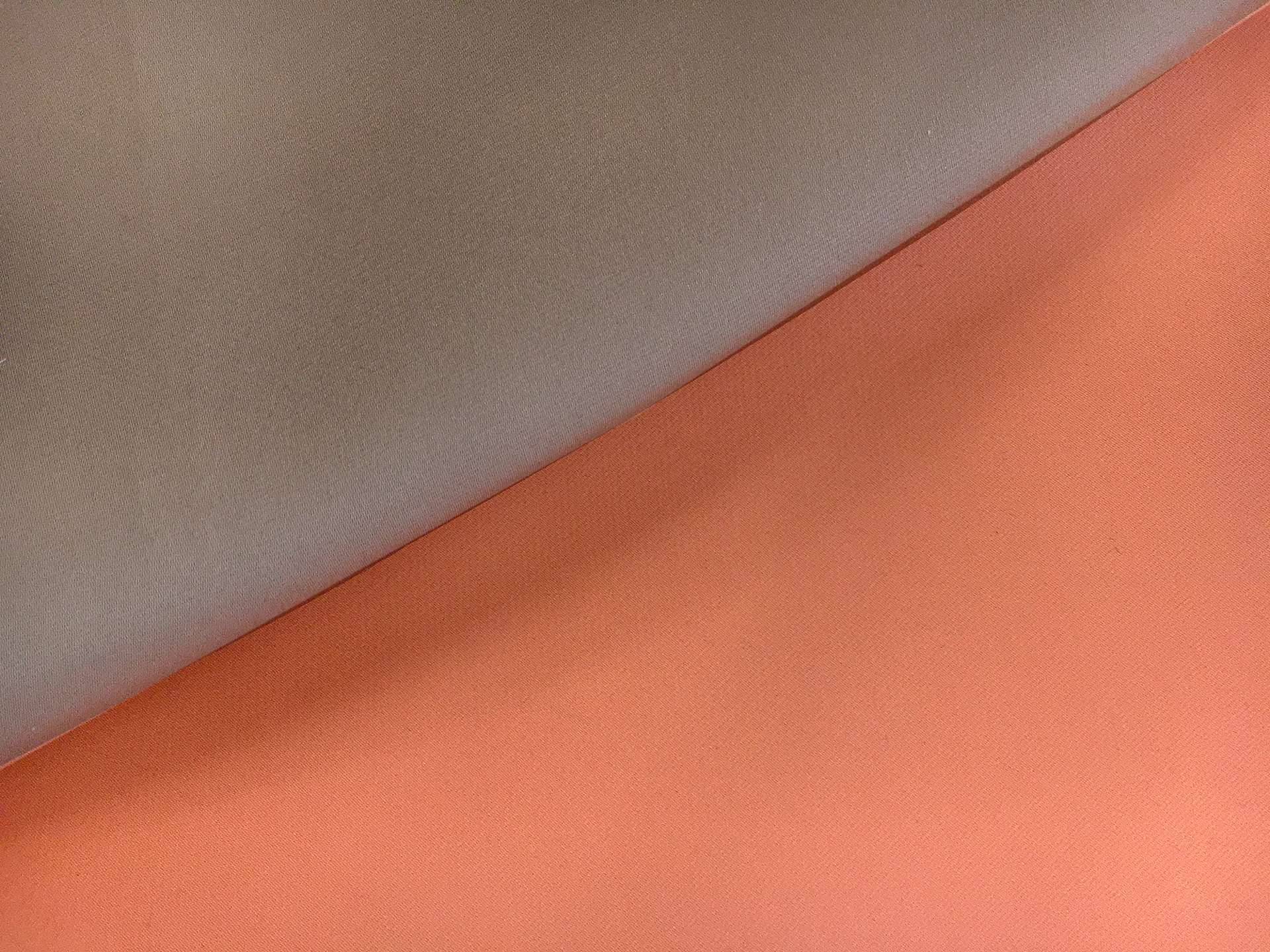 Double Face Silk Blend Satin in Salmon and Taupe